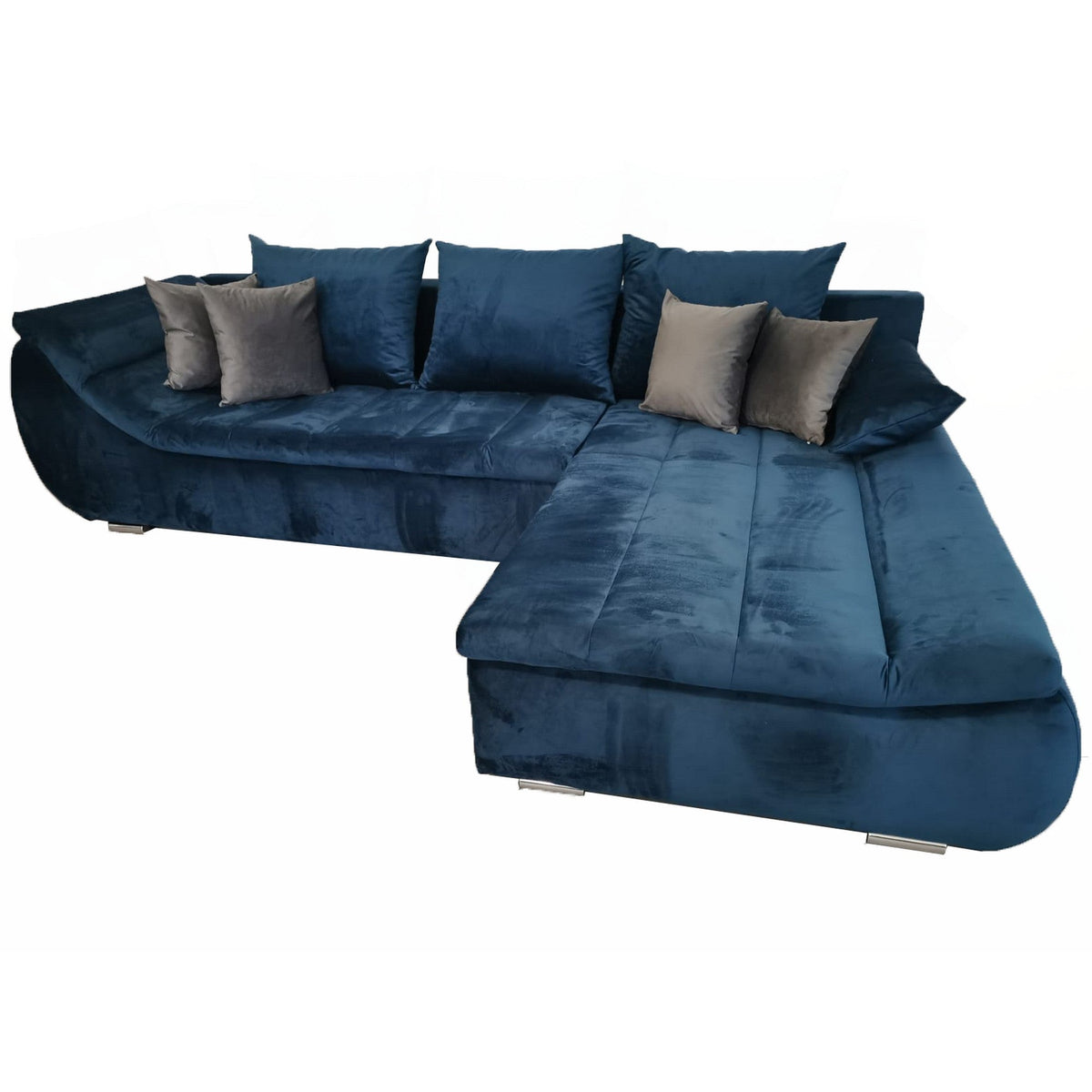 Coltar ROSARIO-OANA, stofa catifelata bleumarin, 300X200X76 cm, extensibil