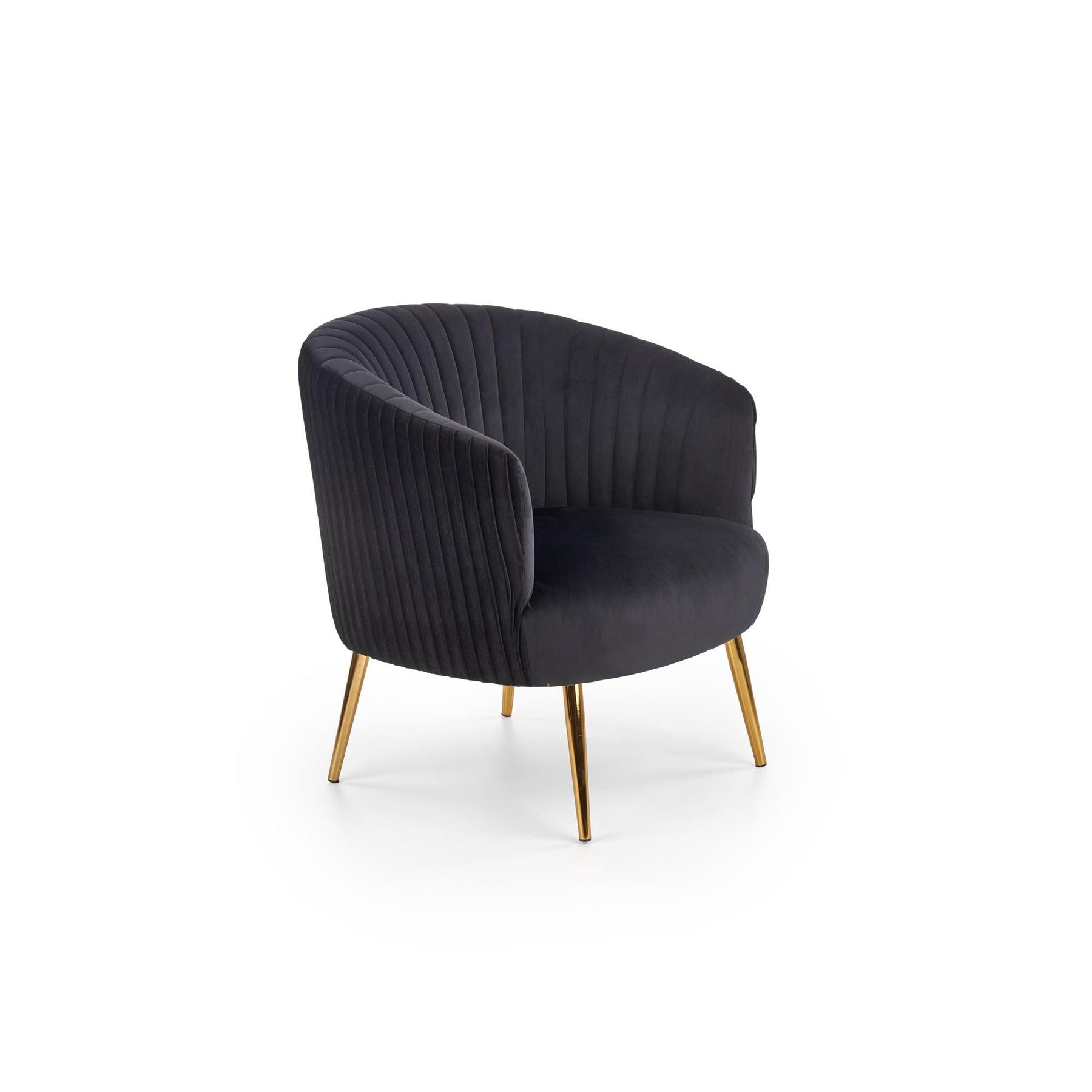 Fotoliu CROWN, negru/auriu, 78x72x80x45 cm
