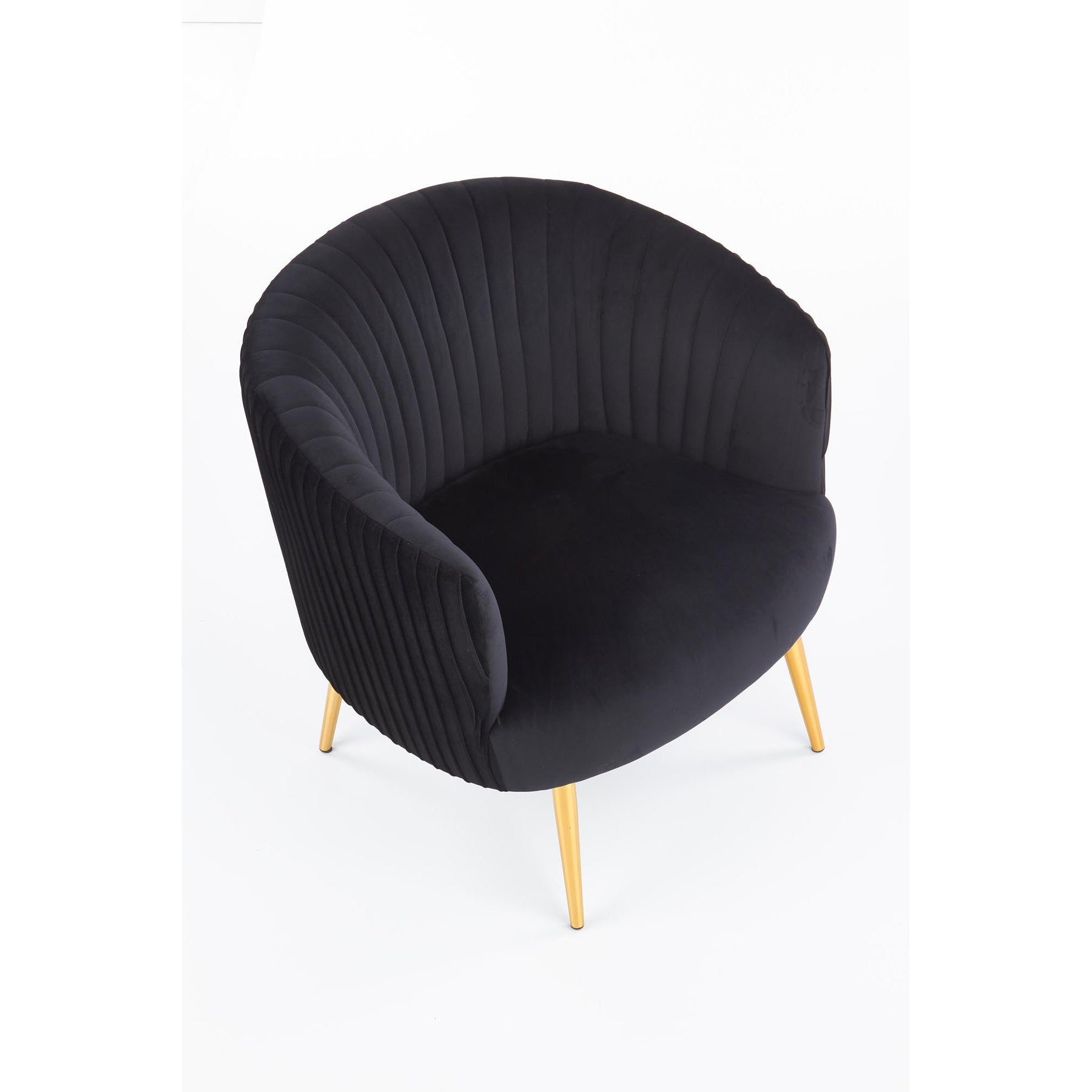 Fotoliu CROWN, negru/auriu, 78x72x80x45 cm