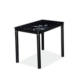 Masa bucatarie neagra Damar, metal/sticla ultradura, 100X60X75