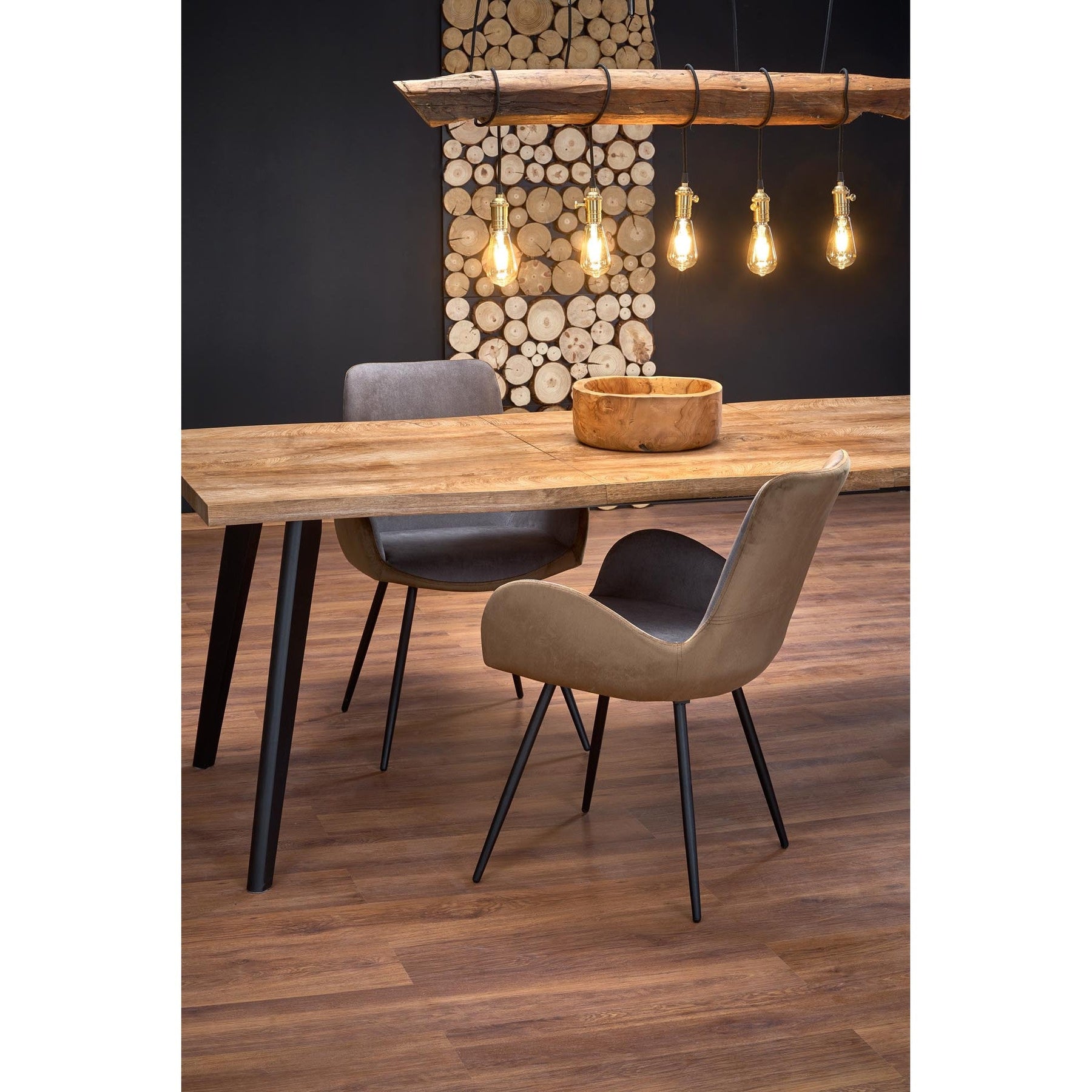 Masa extensibila DICKSON, culoare stejar natural/negru, 150/210x90x75 cm