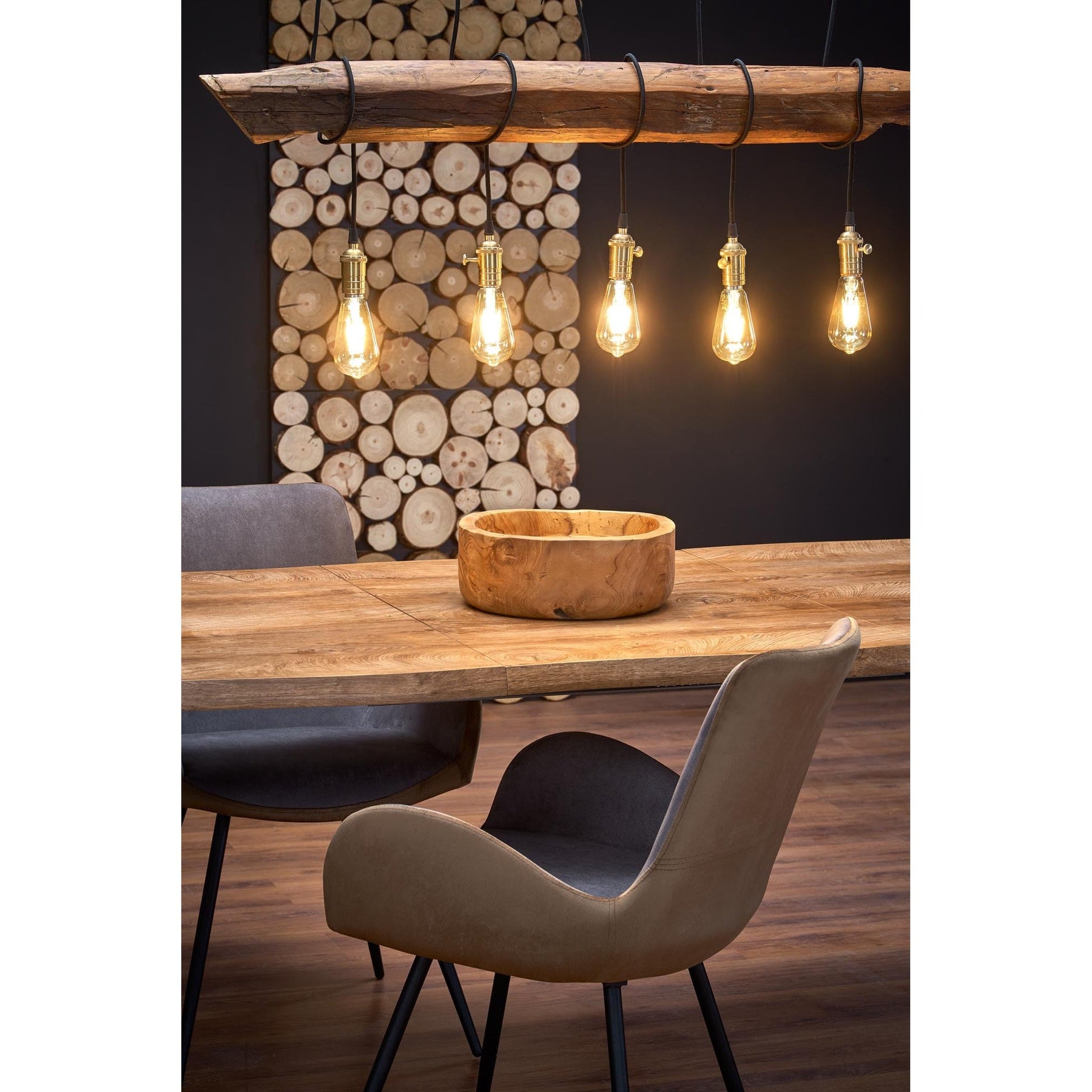 Masa extensibila DICKSON, culoare stejar natural/negru, 150/210x90x75 cm