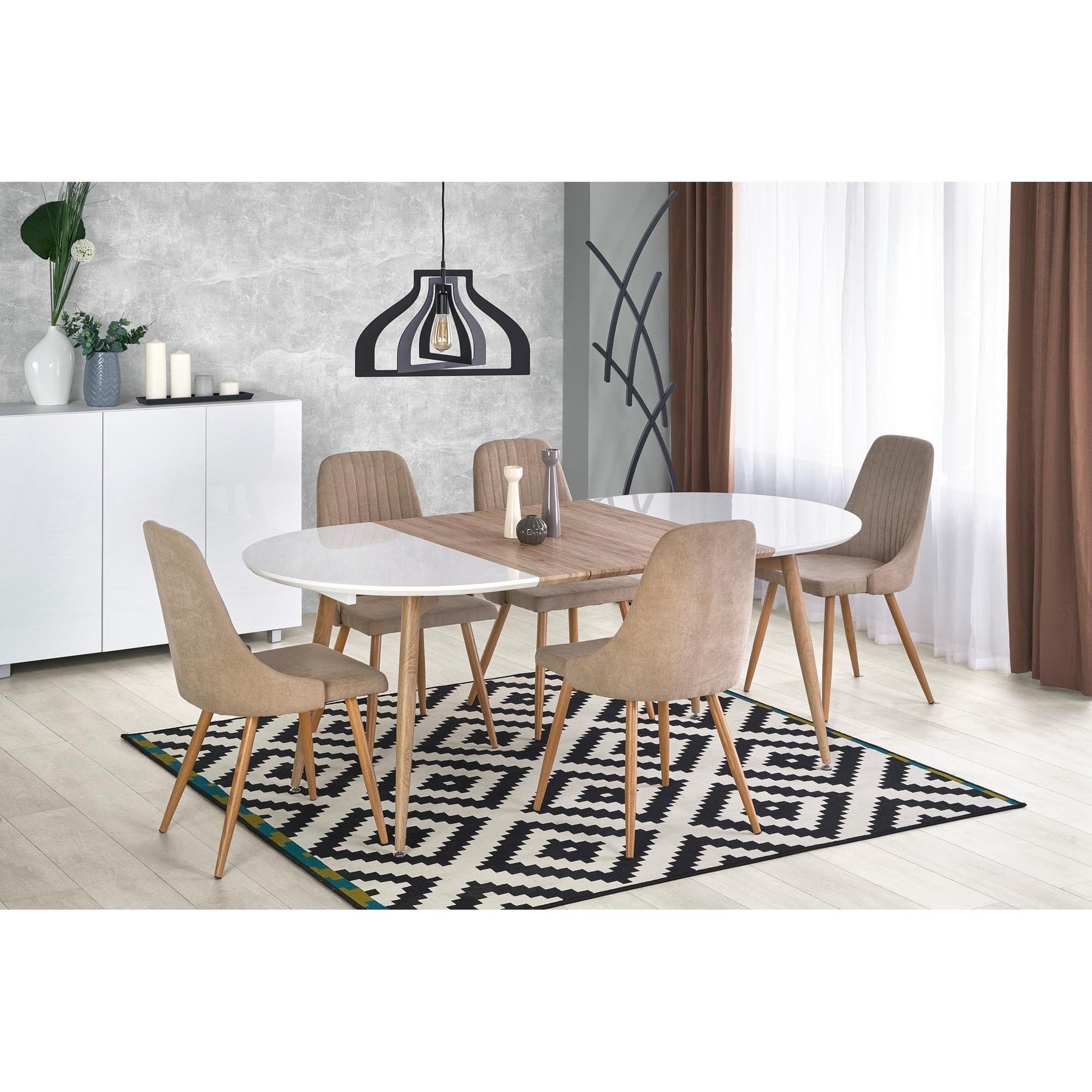 Mese sufragerie ovale Edward, 120/200X100X75 CM
