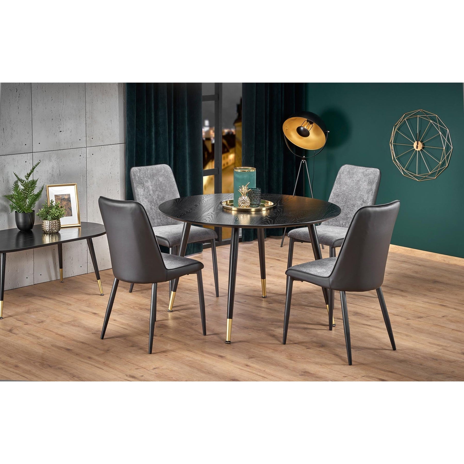 Scaun tapitat K368, gri inchis, 45x58x92 cm