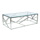 Masa sticla de cafea silver Escada A, 120X60X40