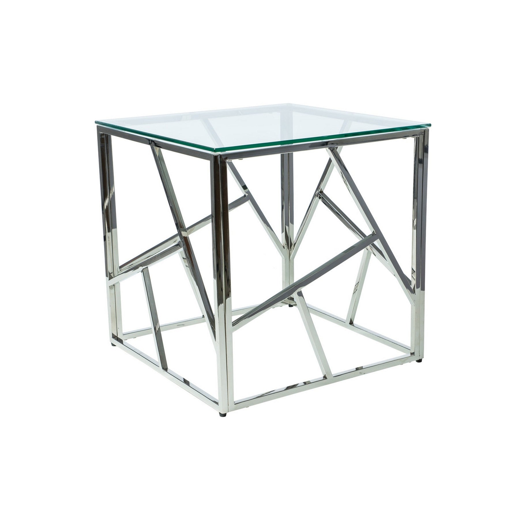 Masuta cafea sticla silver Escada B, 55X55X55