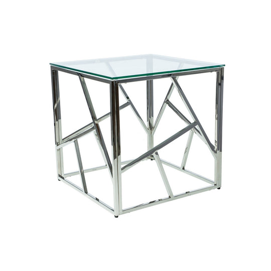 Masuta cafea sticla silver Escada B, 55X55X55