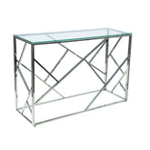 Masuta din metal si sticla argintie Escada C, 120X40X78