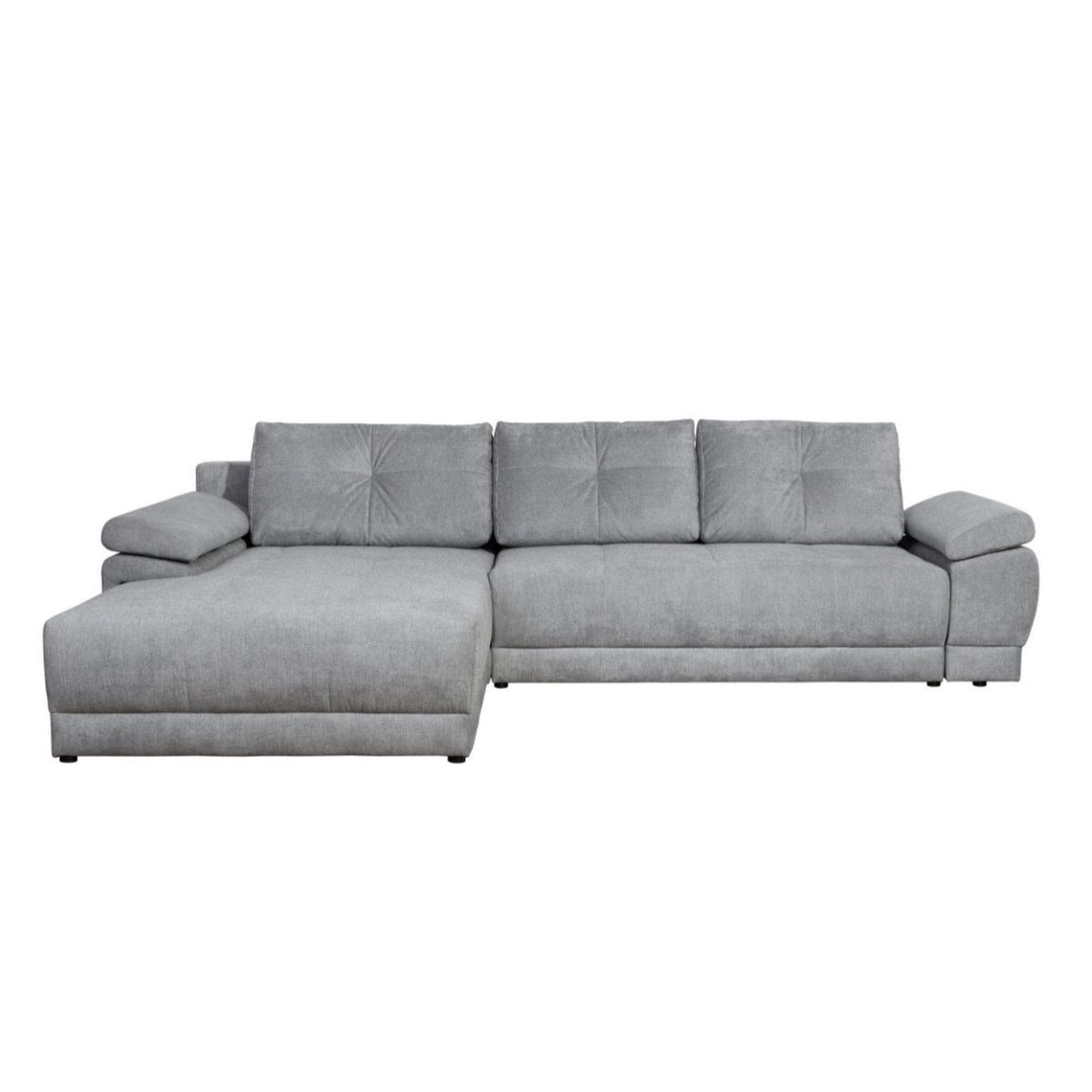 Coltar extensibil EVEREST, universal, stofa clasica gri - Primo 88, cu lada depozitare, 314x213x90 cm