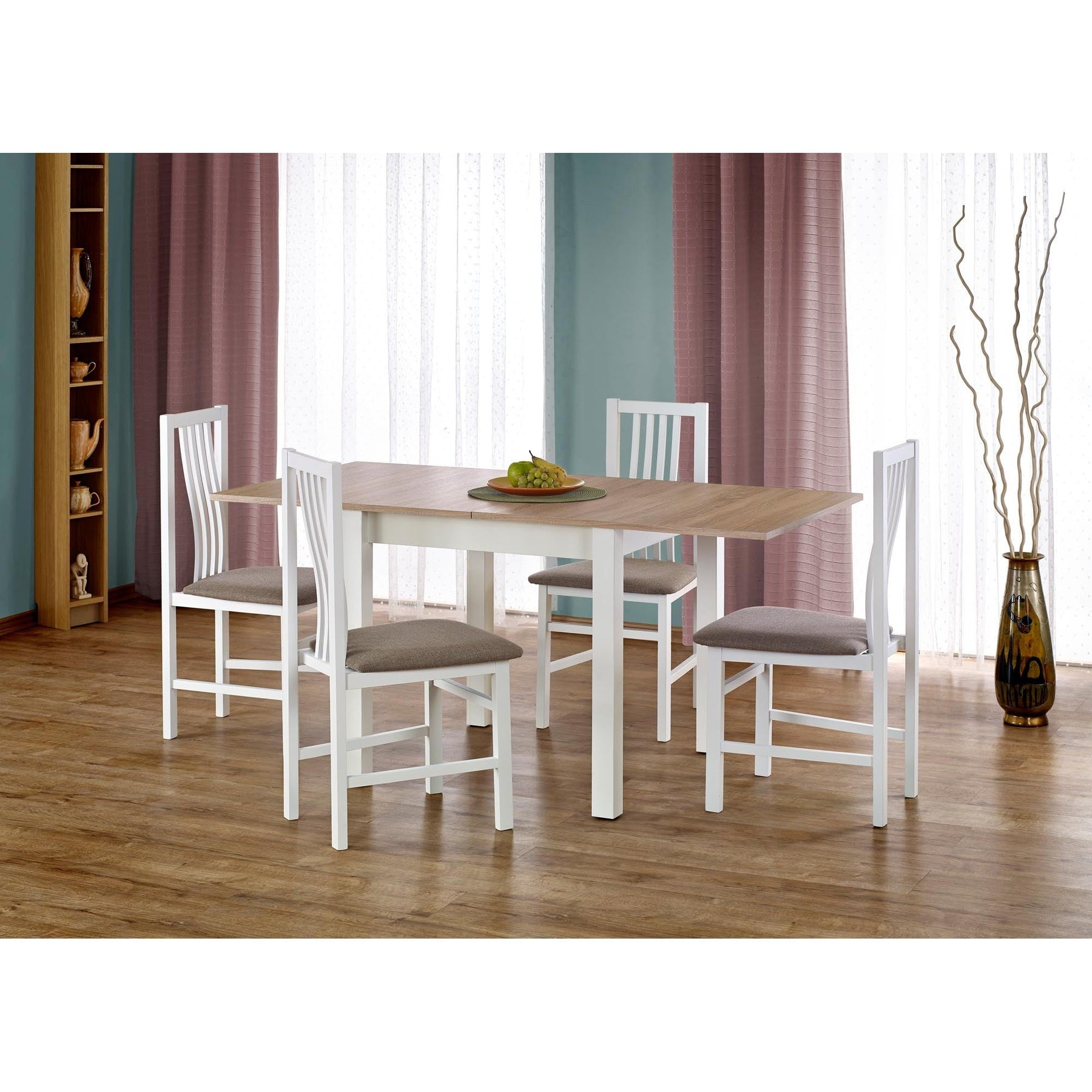 Masa clasica stejar sonoma-alb Gracjan, 80/160X80X76 CM