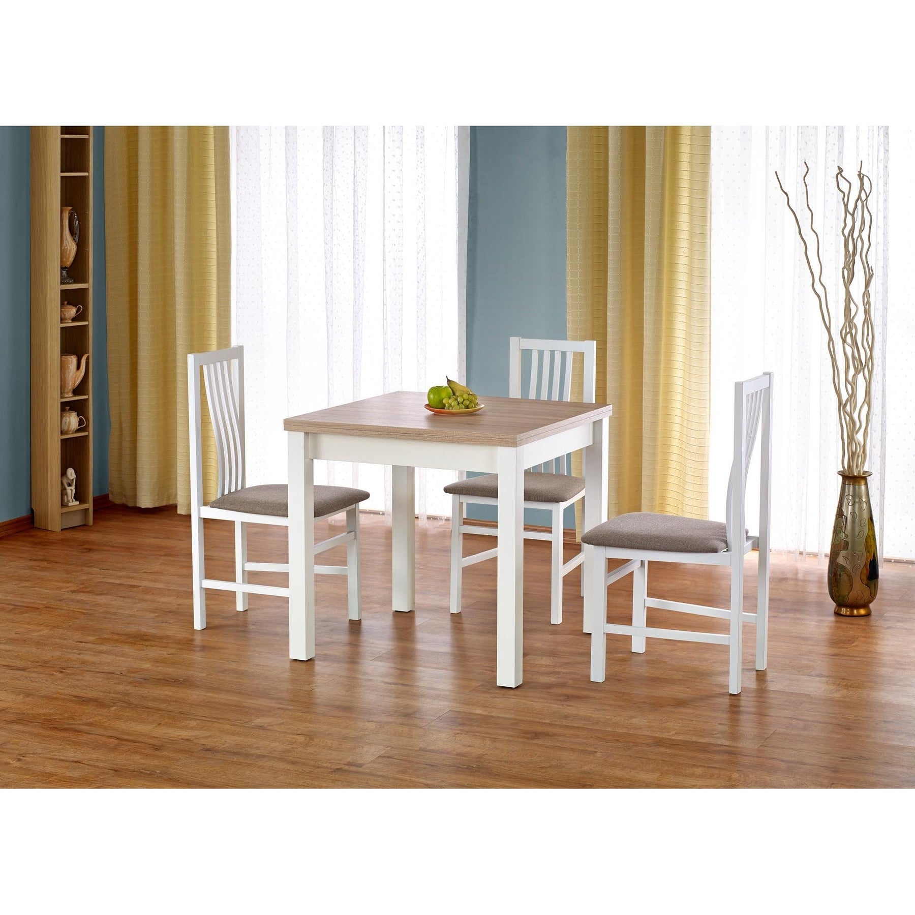 Masa clasica stejar sonoma-alb Gracjan, 80/160X80X76 CM