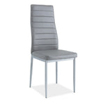 Scaun lemn tapitat cu spatar inalt H261 BIS, gri, 40X38X96