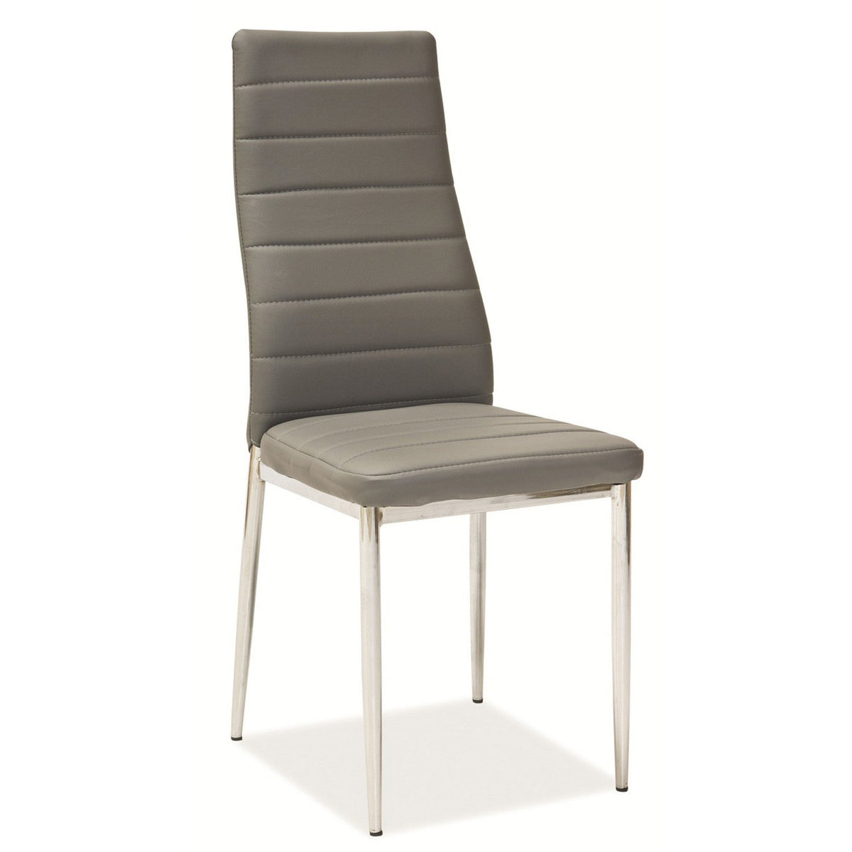 Scaun tapitat cu piele ecologica gri H261, 40X38X96