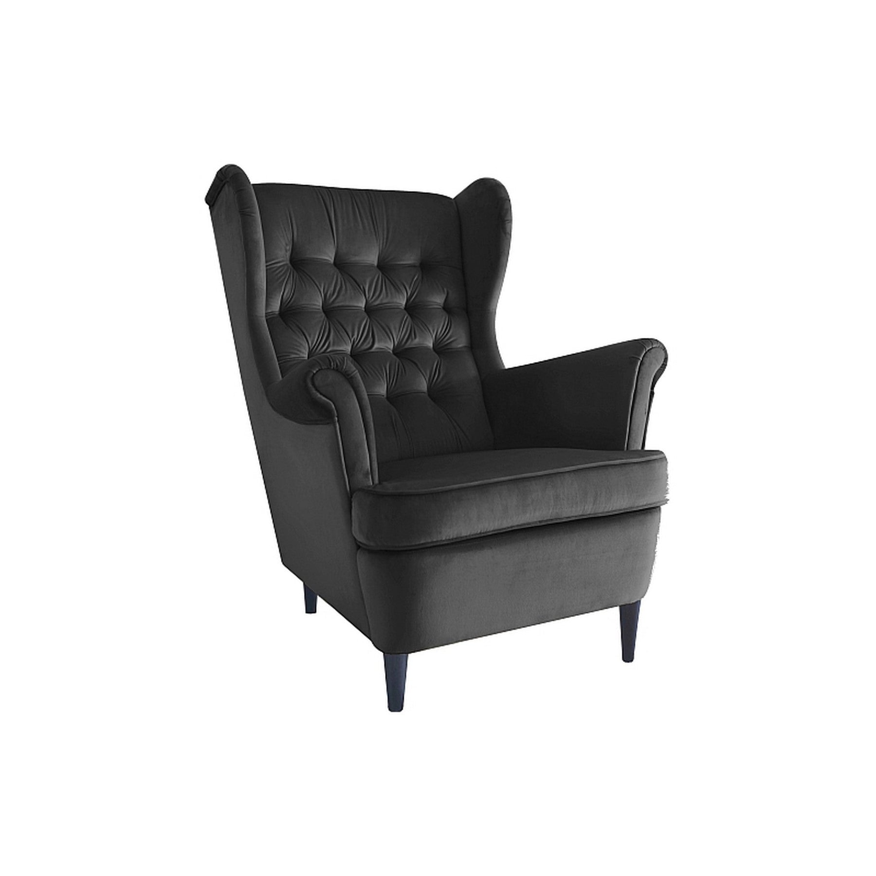 Fotoliu catifea neagra HARRY, 68x90x100 - ACAJU
