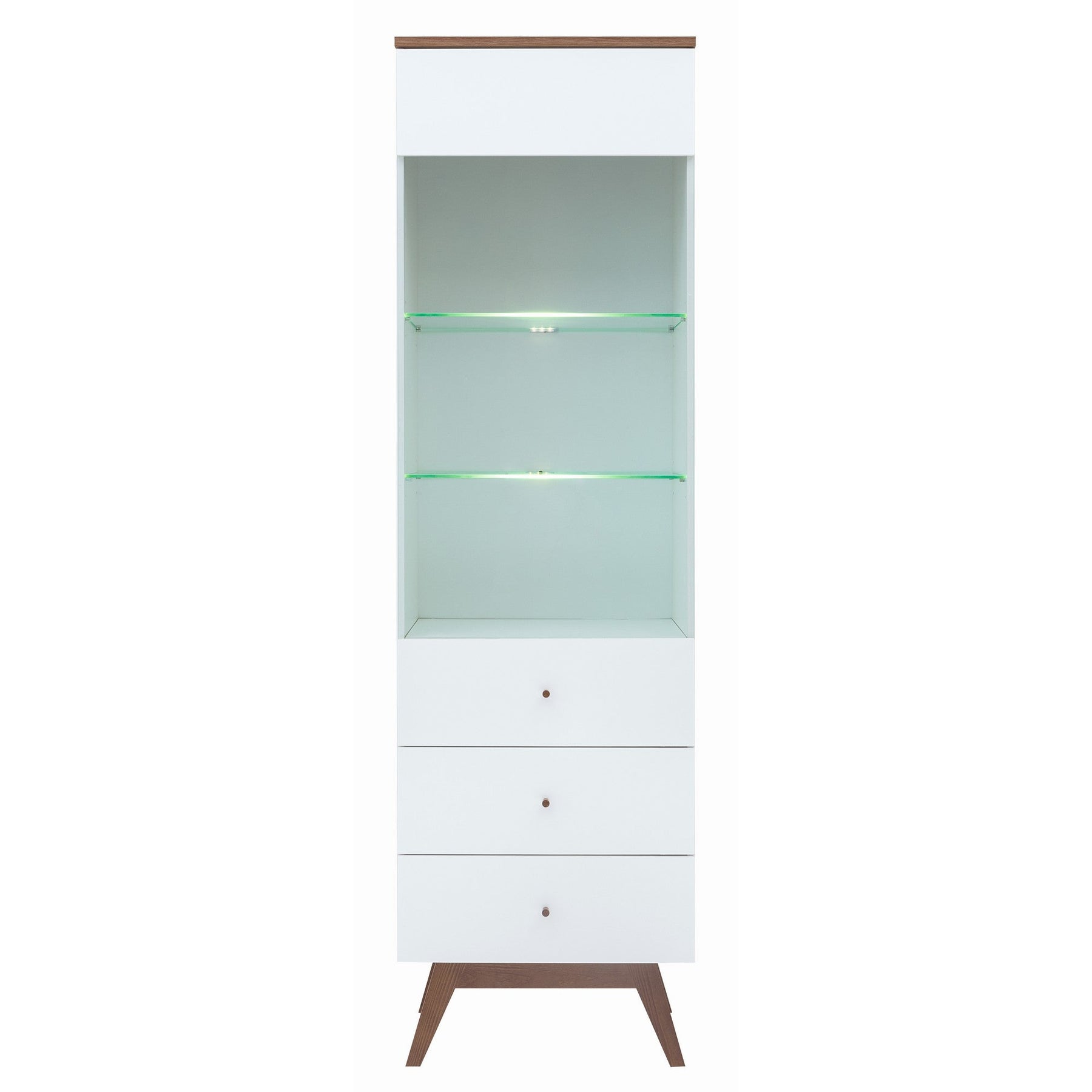 Vitrina living alba Heda REG1W2S, 56X40.5X194.5 CM