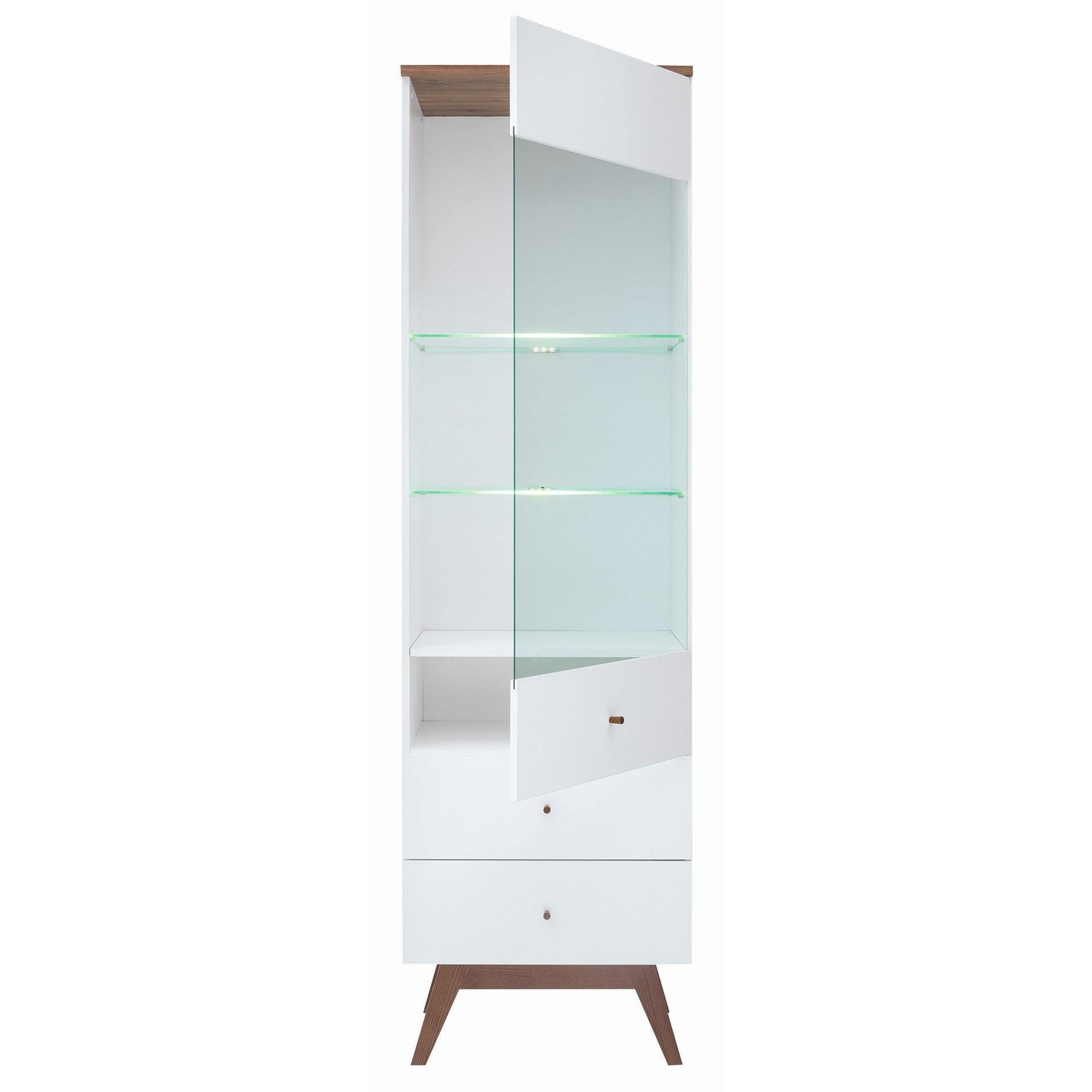 Vitrina living alba Heda REG1W2S, 56X40.5X194.5 CM