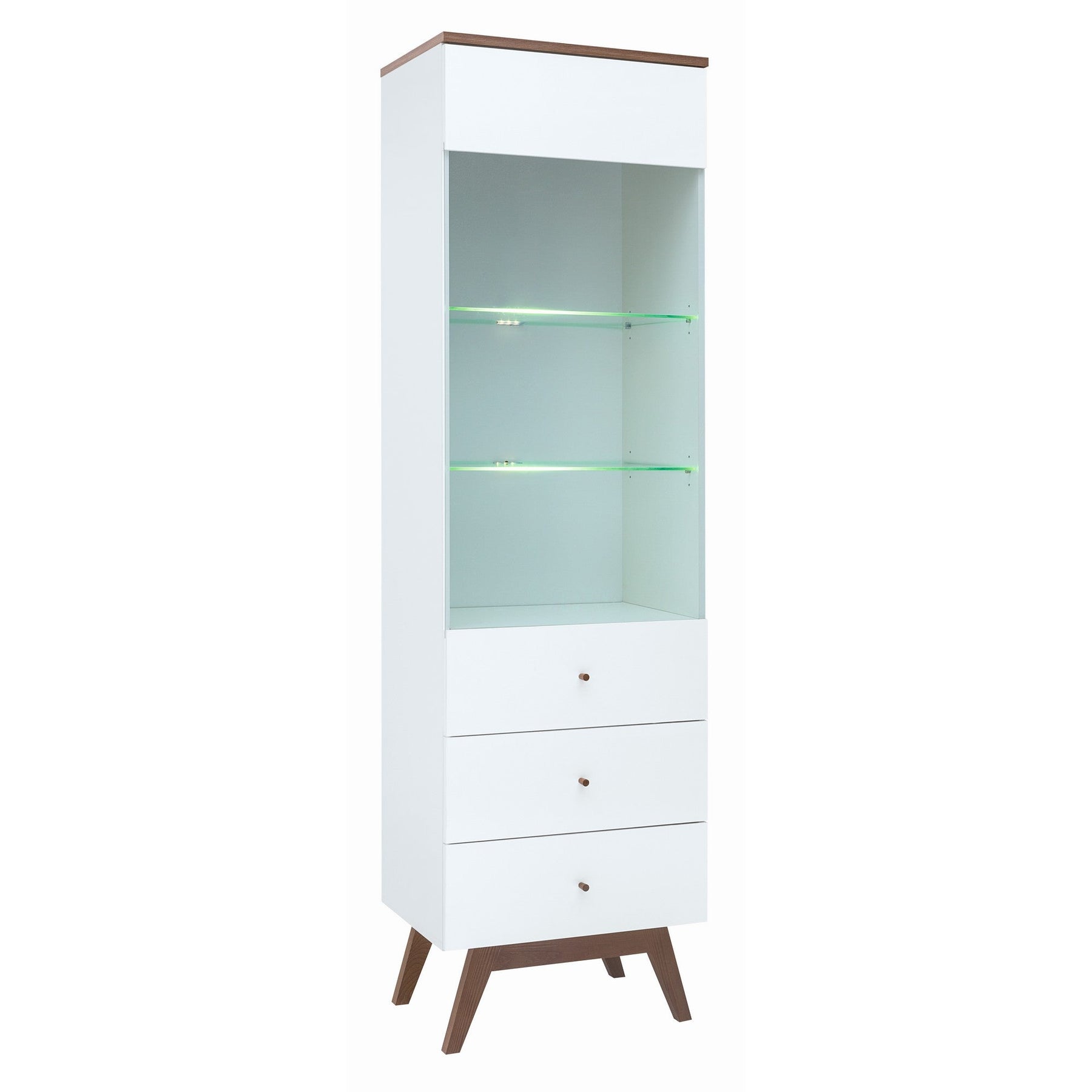 Vitrina living alba Heda REG1W2S, 56X40.5X194.5 CM