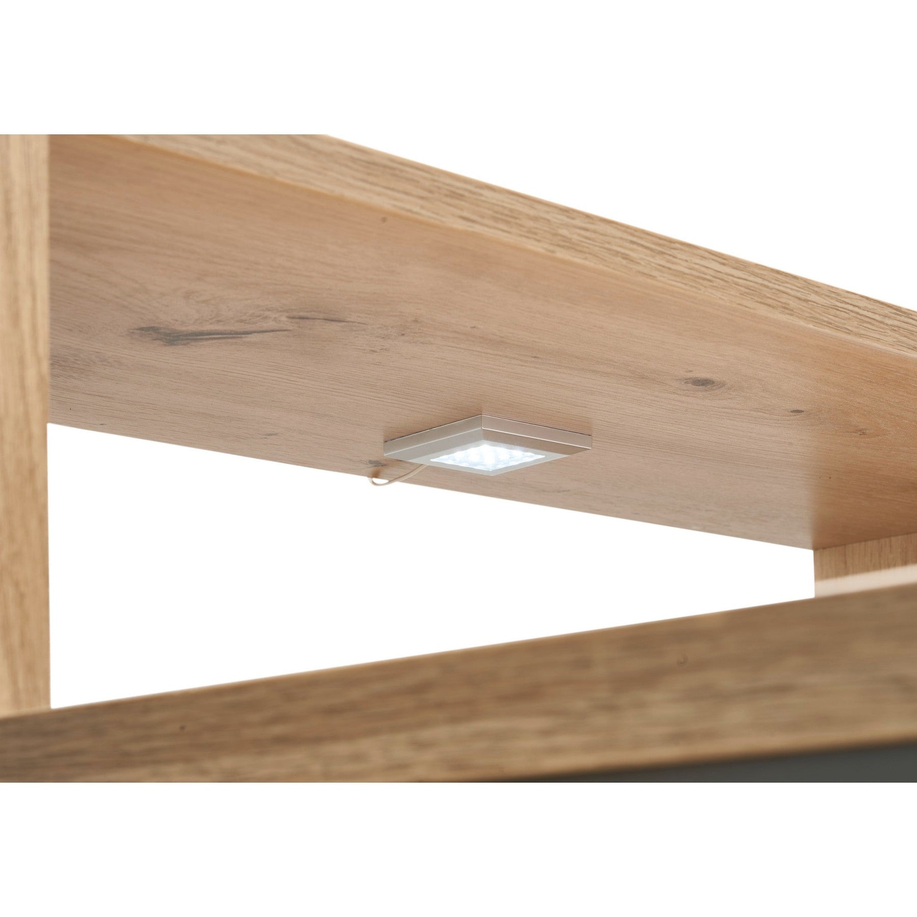 Birou gaming HIGHSCORE 4, stejar artizan/gri grafit, cu iluminare, 182x70x92 cm.
