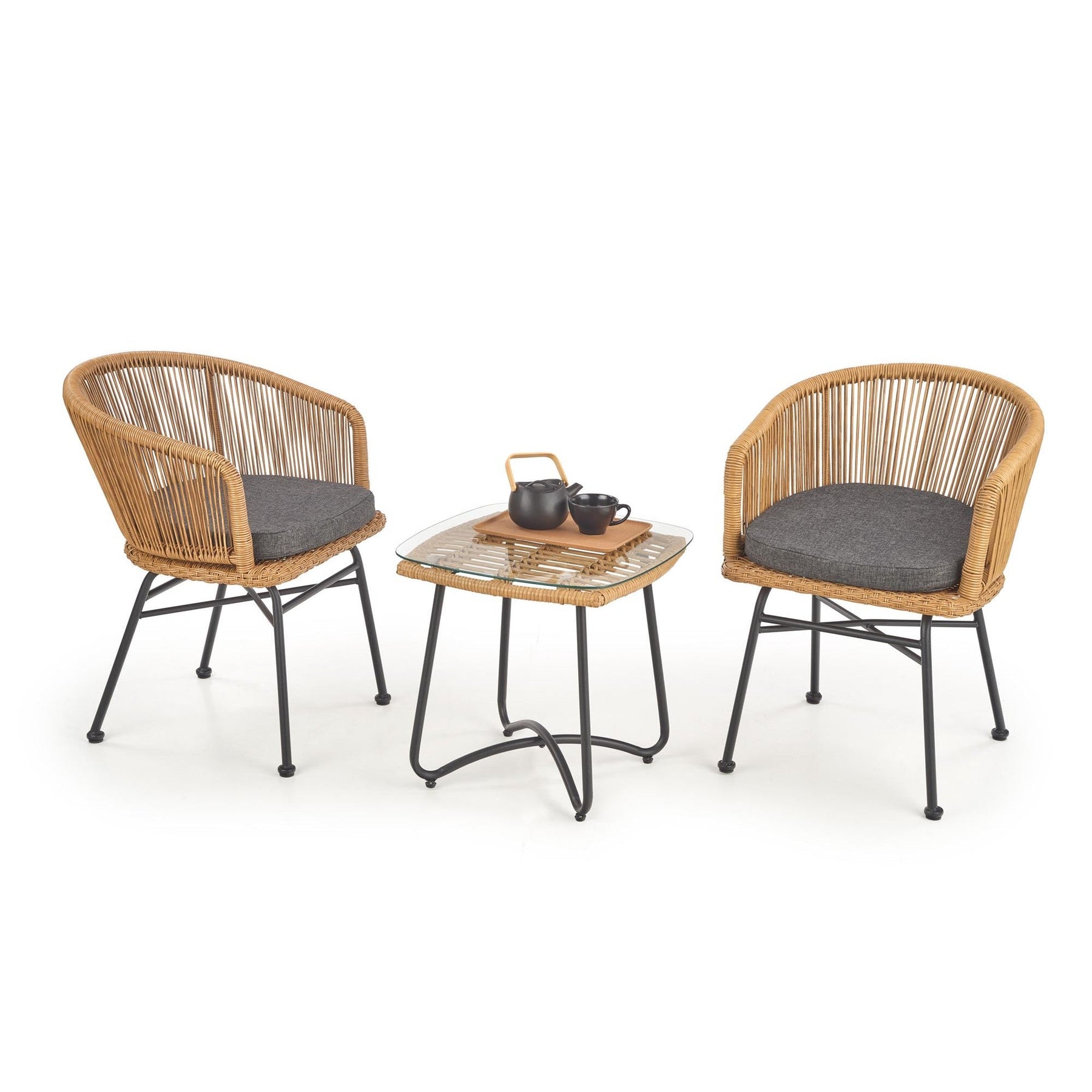 Scaun K400, stejar natural/negru, 55X37X74 CM