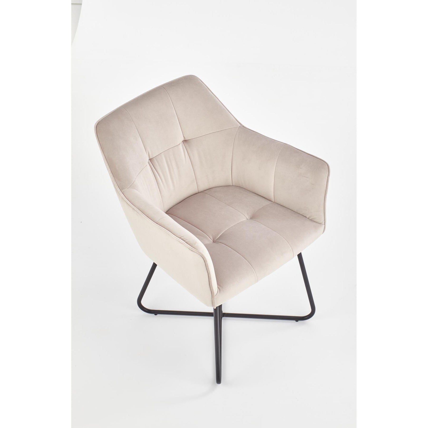 Scaun tapitat K377, bej, 60x62x81 cm