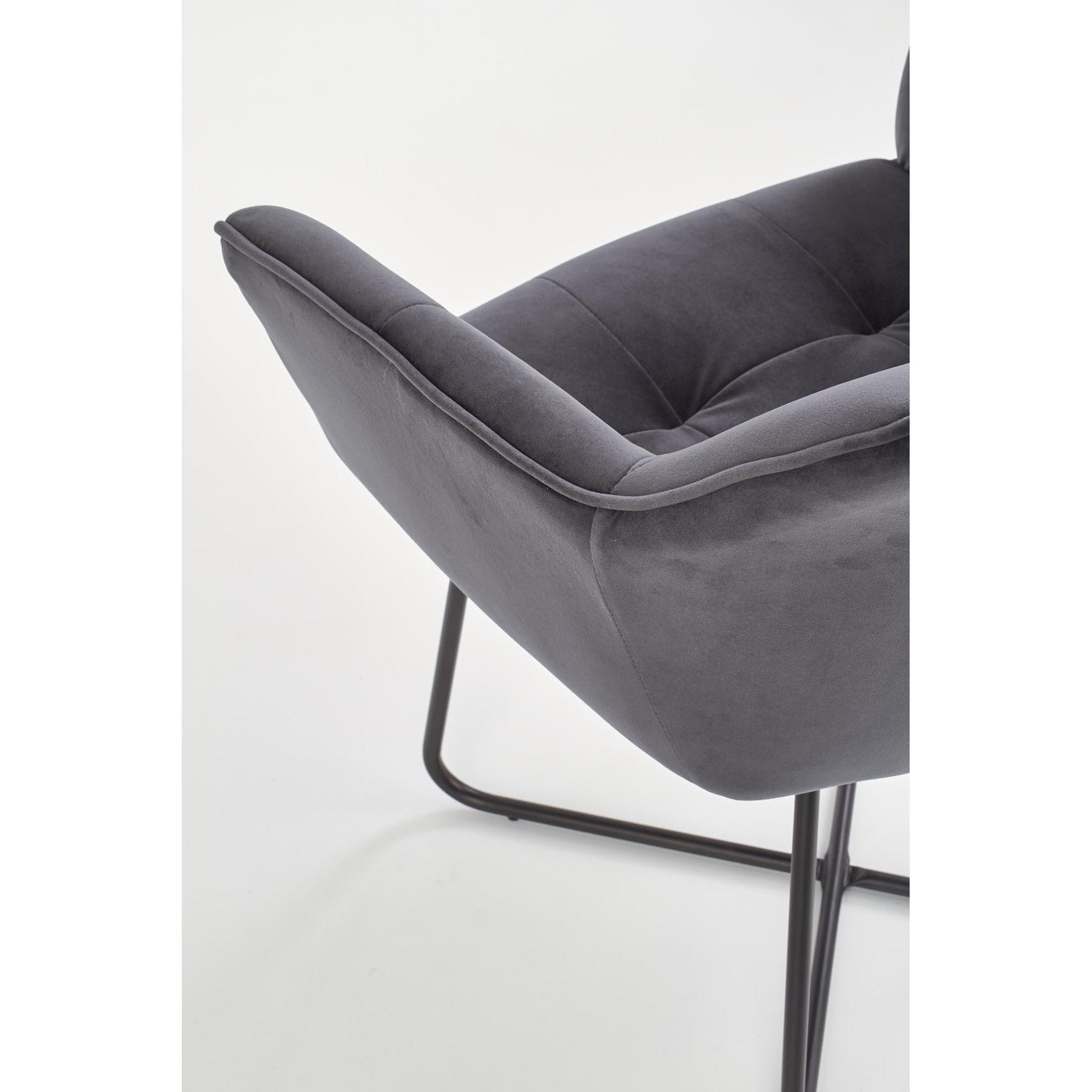 Scaun tapitat K377, gri inchis, 60x62x81 cm