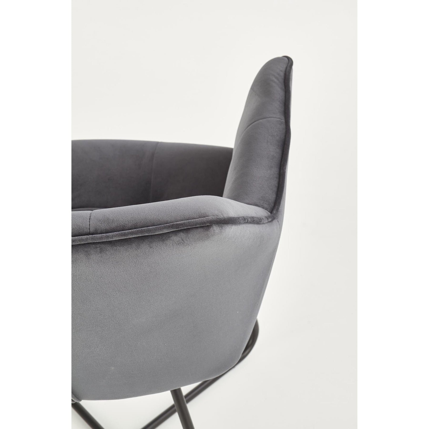 Scaun tapitat K377, gri inchis, 60x62x81 cm