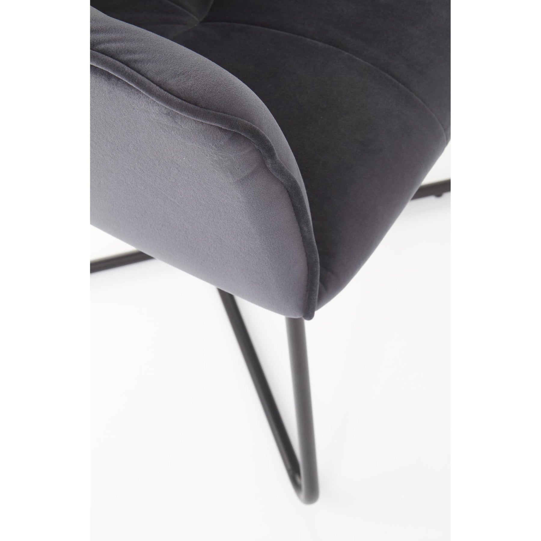 Scaun tapitat K377, gri inchis, 60x62x81 cm