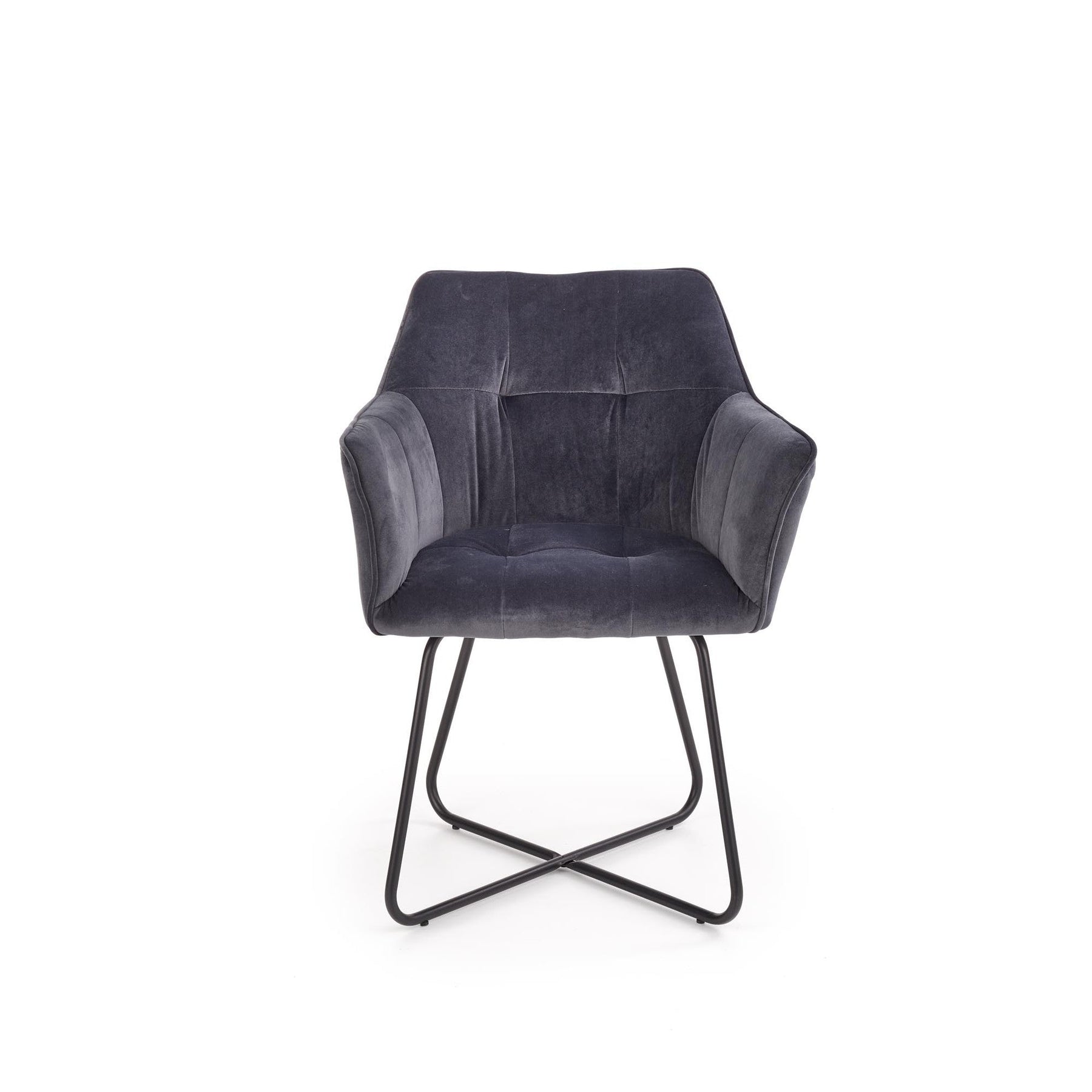 Scaun tapitat K377, gri inchis, 60x62x81 cm