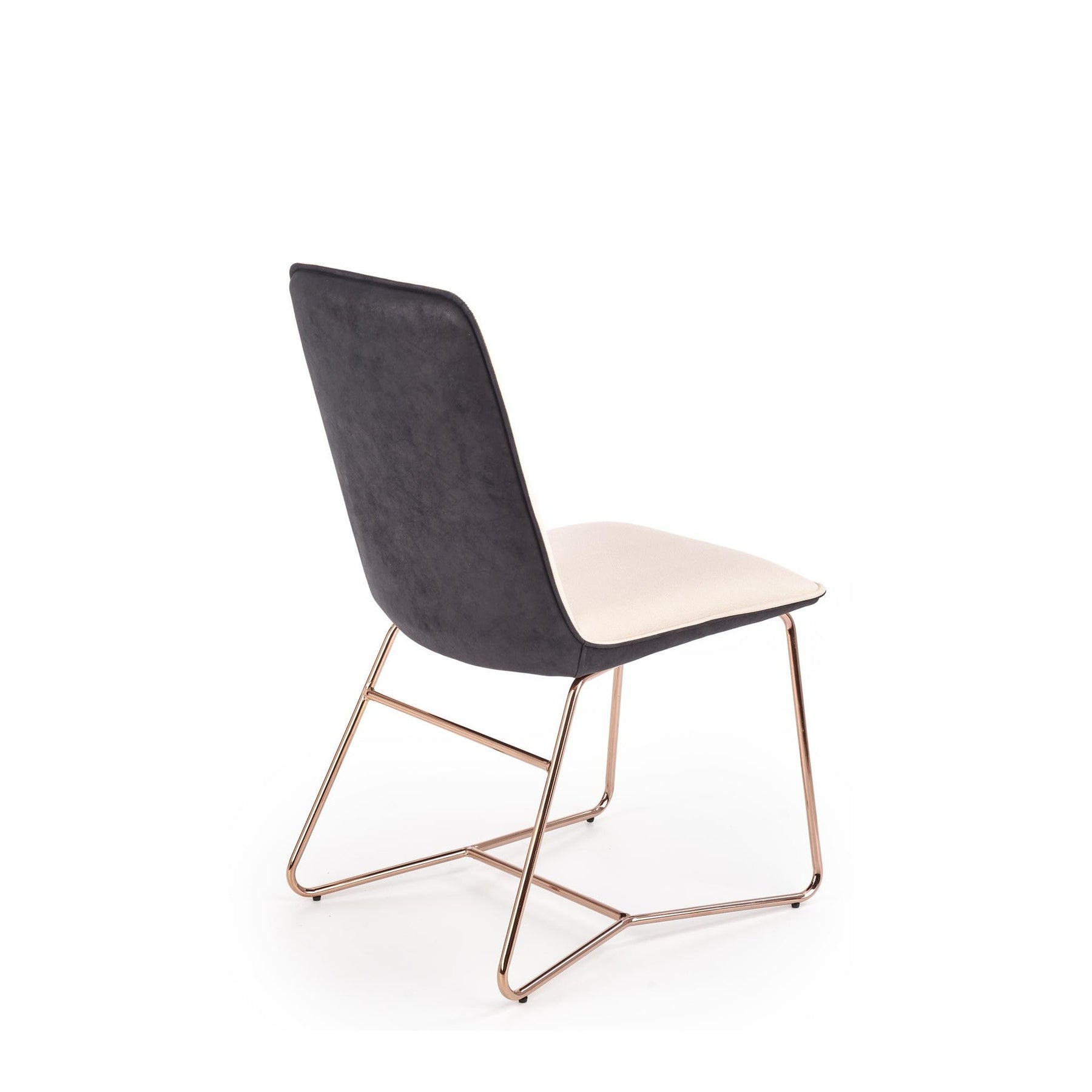 Scaun tapitat K390, crem/gri inchis/auriu, 46x60x90 cm