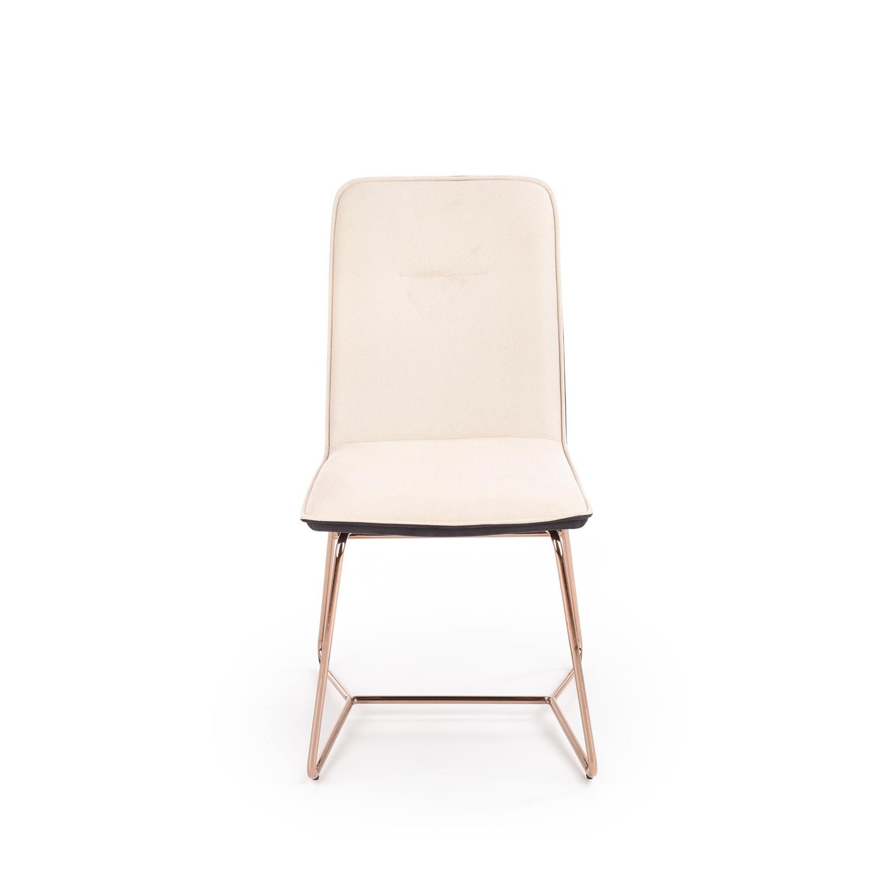Scaun tapitat K390, crem/gri inchis/auriu, 46x60x90 cm