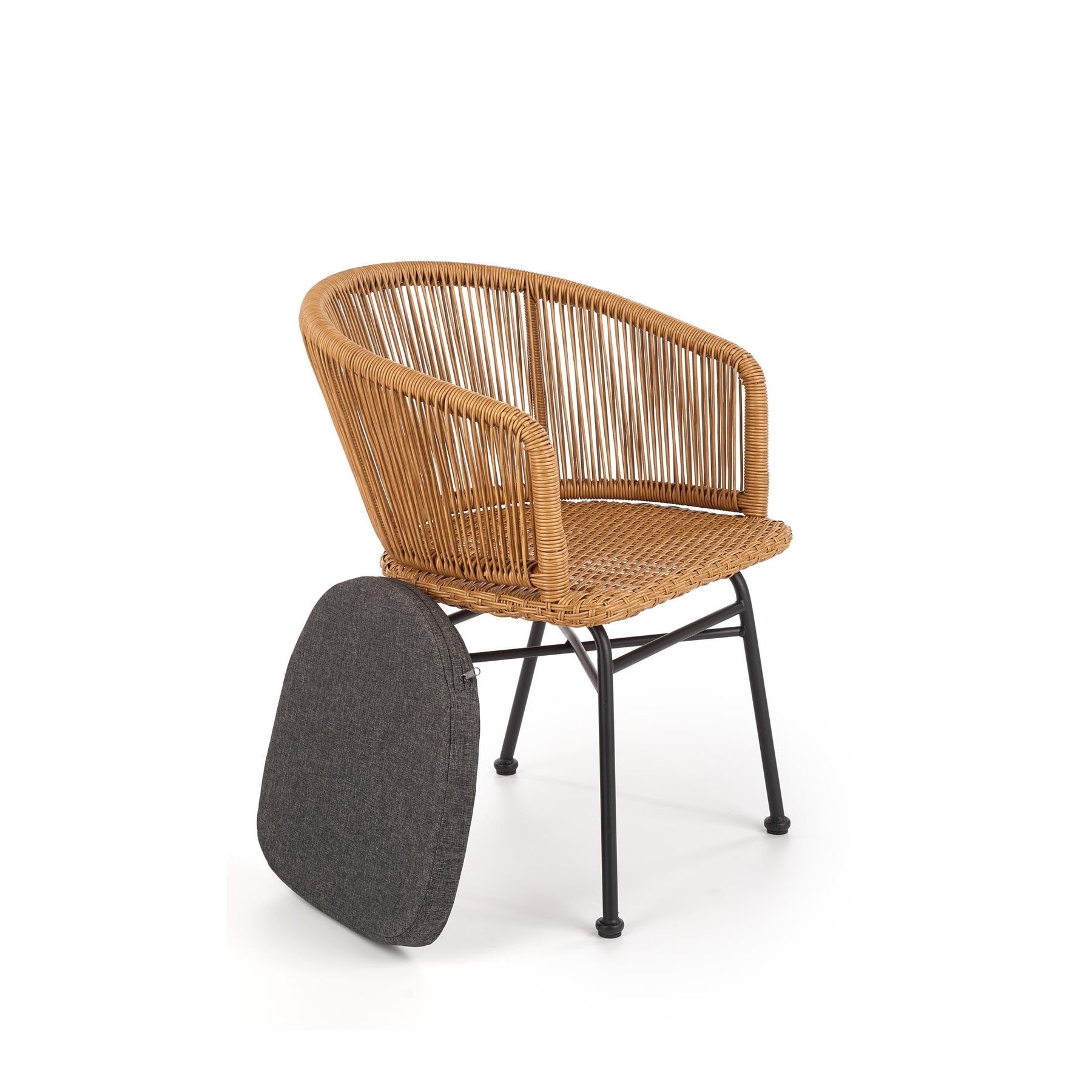 Scaun K400, stejar natural/negru, 55X37X74 CM