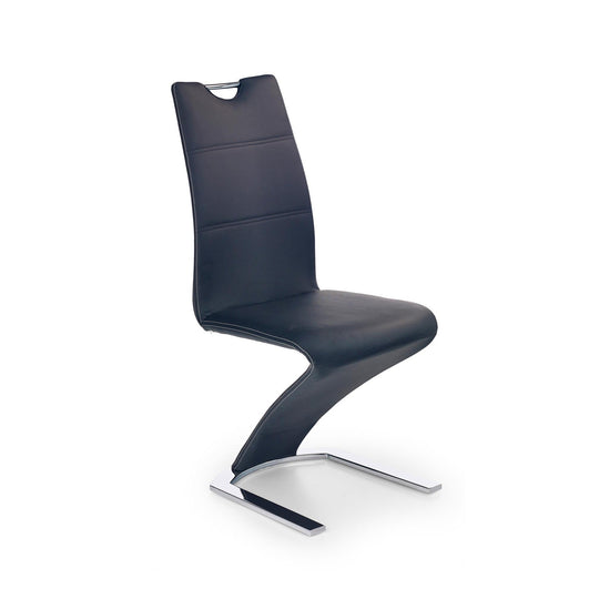 Scaun tapitat cu piele ecologica neagra K188, 45X63X101 CM