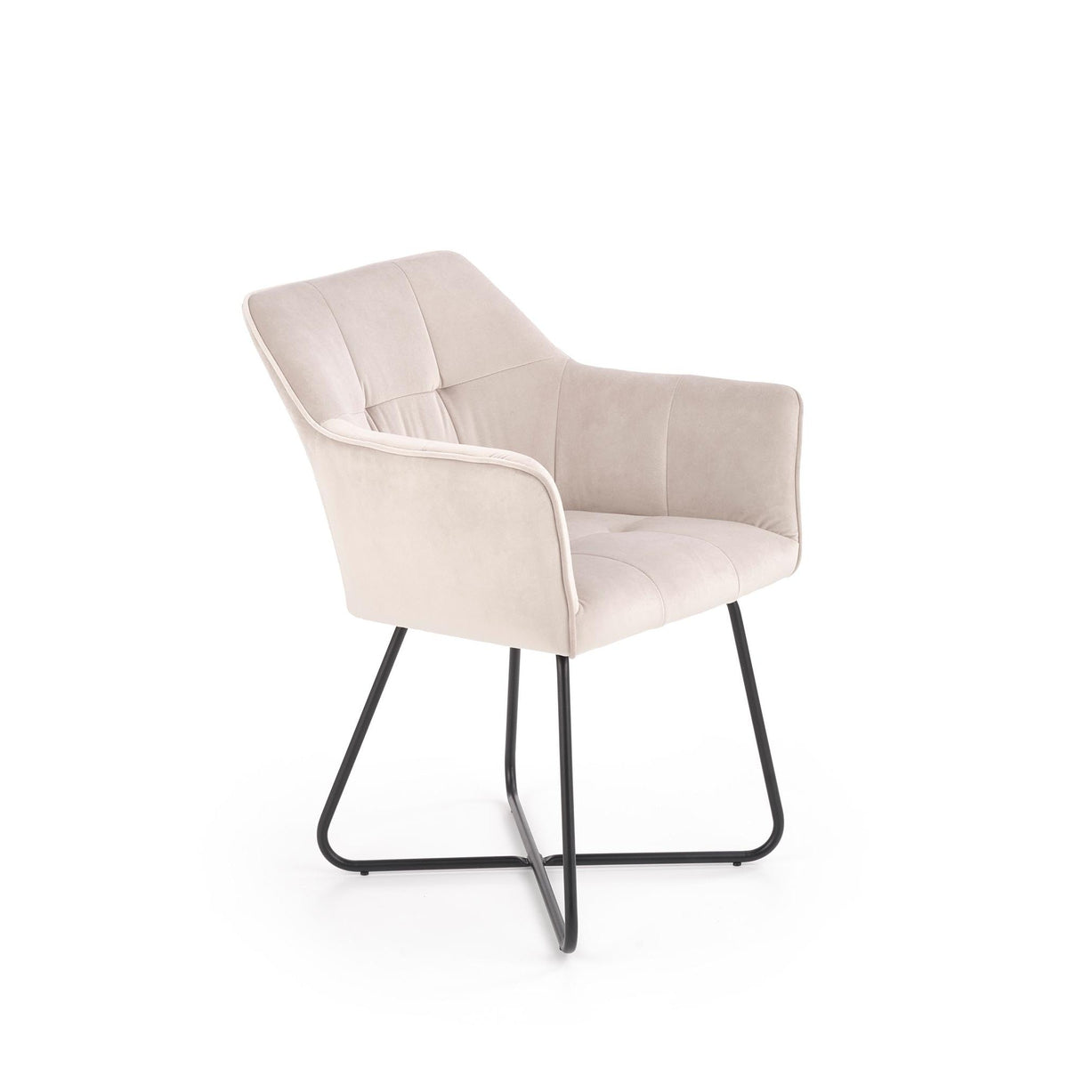 Scaun tapitat K377, bej, 60x62x81 cm