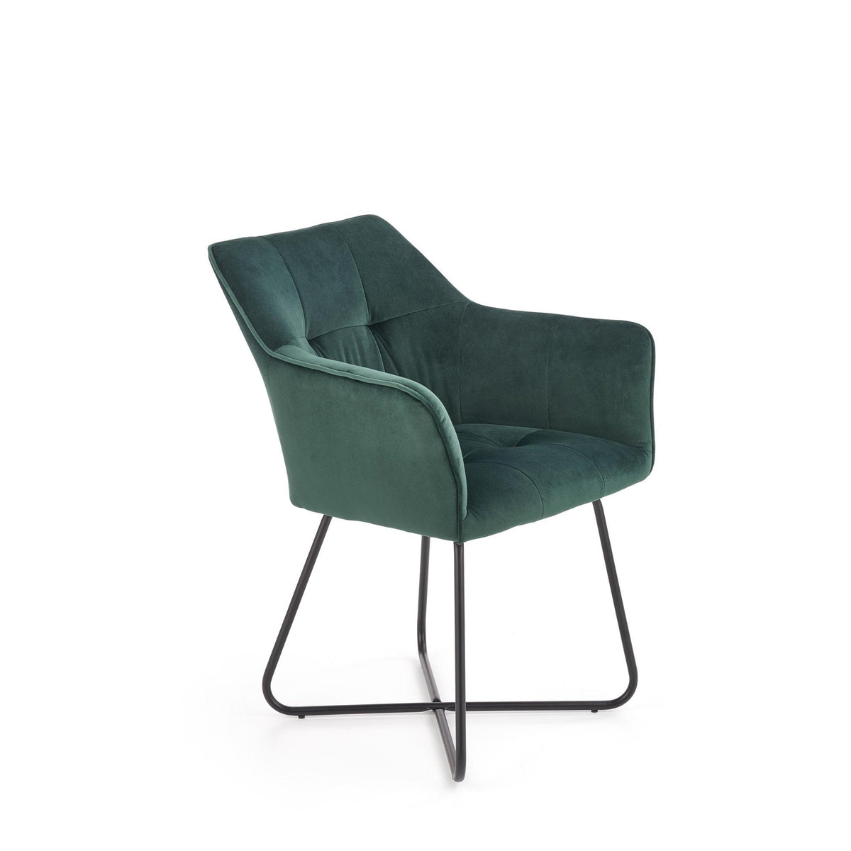 Scaun tapitat K377, verde, 60x62x81 cm