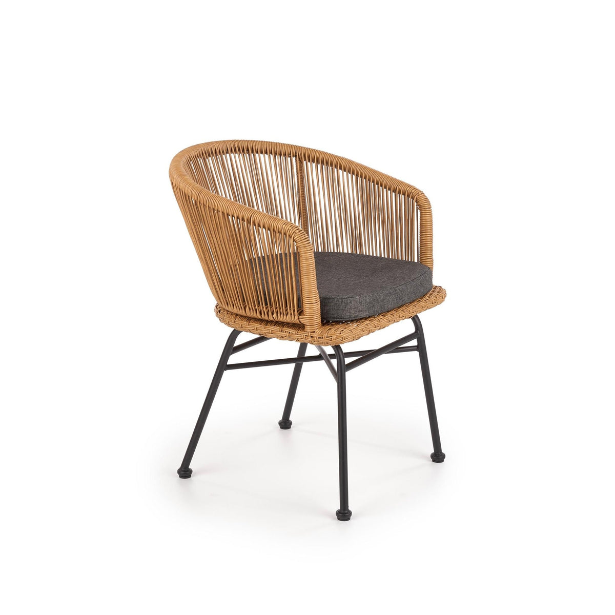 Scaun K400, stejar natural/negru, 55X37X74 CM