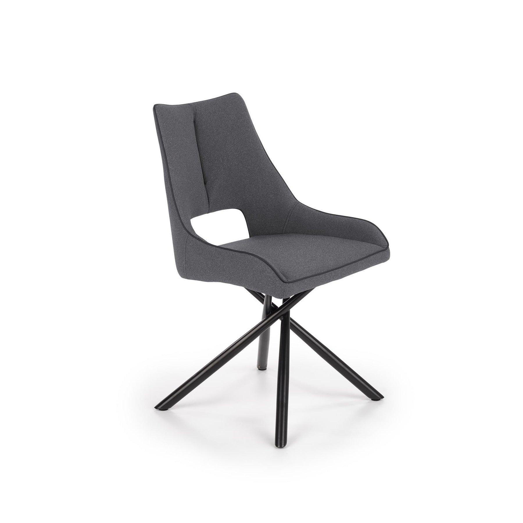 Scaun tapitat K409, gri inchis, 49x52x84 cm