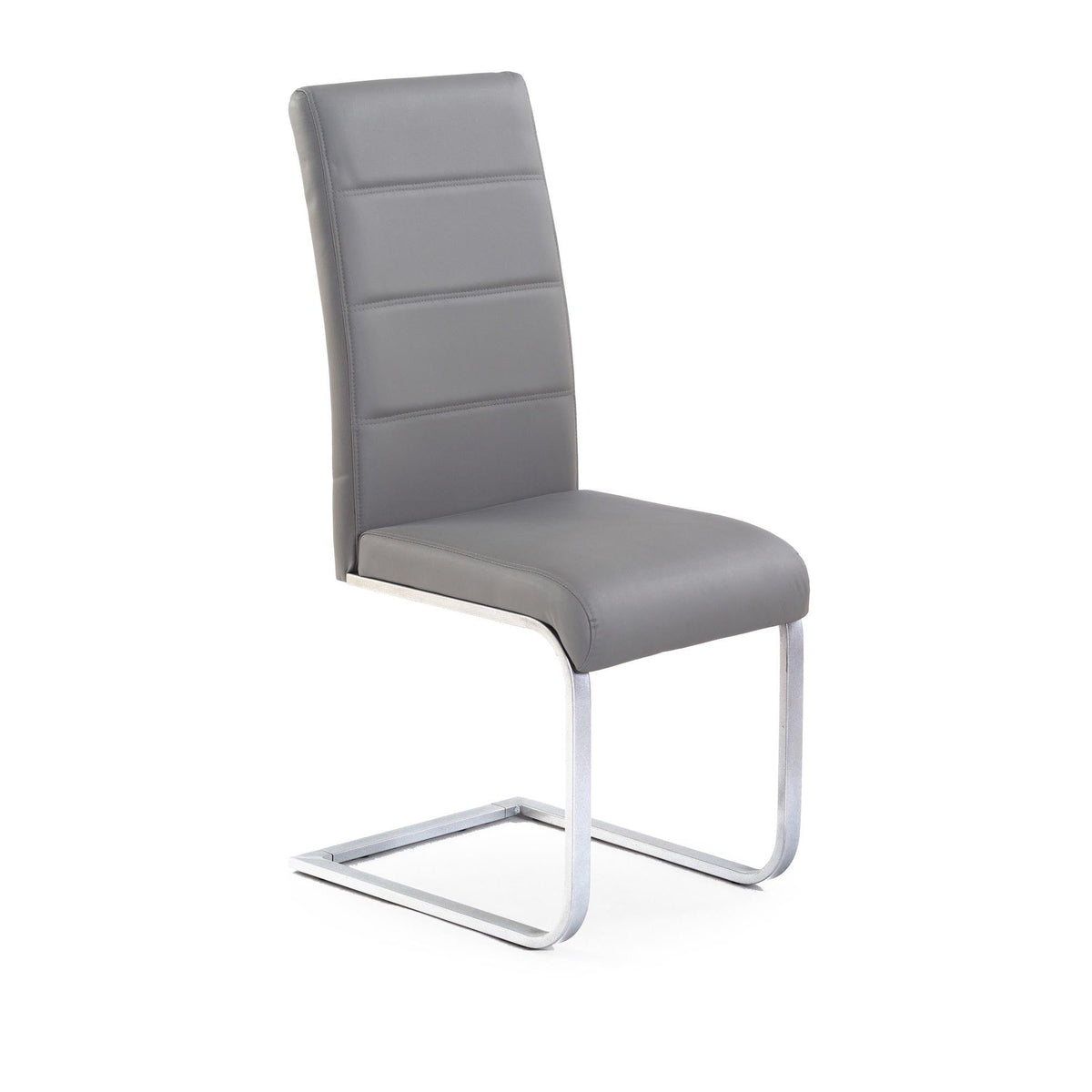 Scaun bucatarie tapitat cu piele ecologica gri K85, 43X56X100 CM