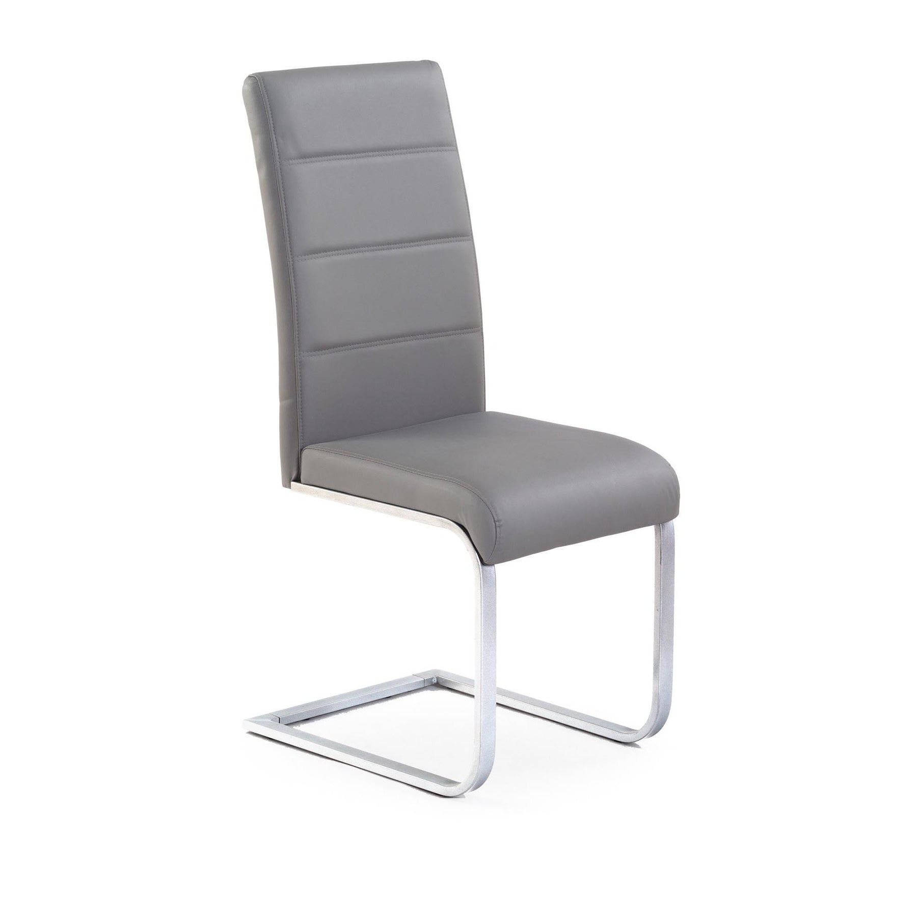 Scaun bucatarie tapitat cu piele ecologica gri K85, 43X56X100 CM