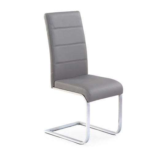 Scaun bucatarie tapitat cu piele ecologica gri K85, 43X56X100 CM