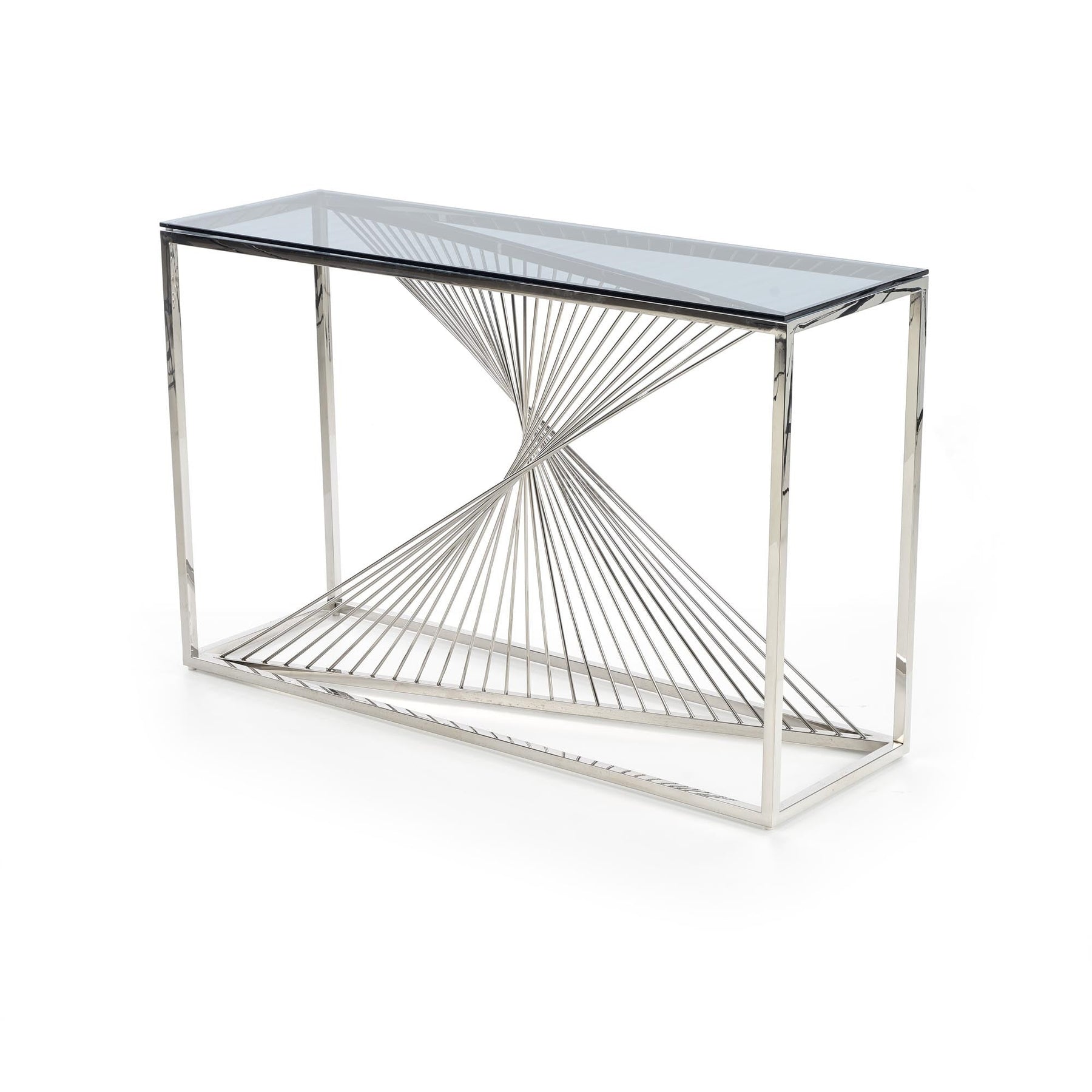 Consola KN4, argintiu/fumuriu, 120x40x76 cm