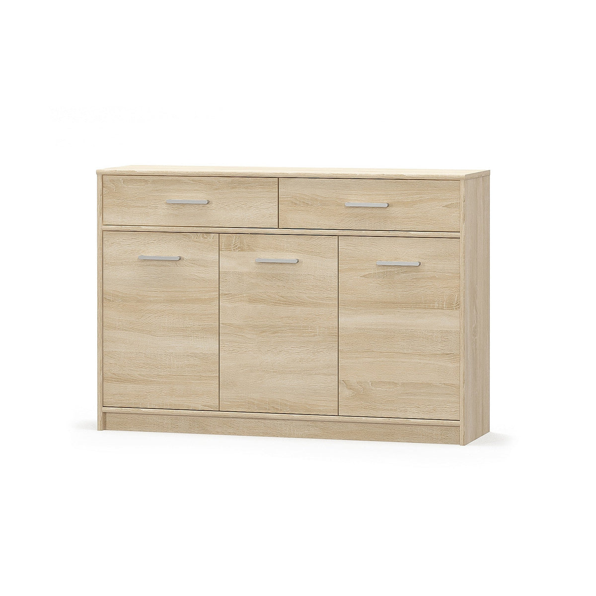 Comoda cu 2 sertare si 3 usi Tips stejar sonoma, 123x34x85 cm
