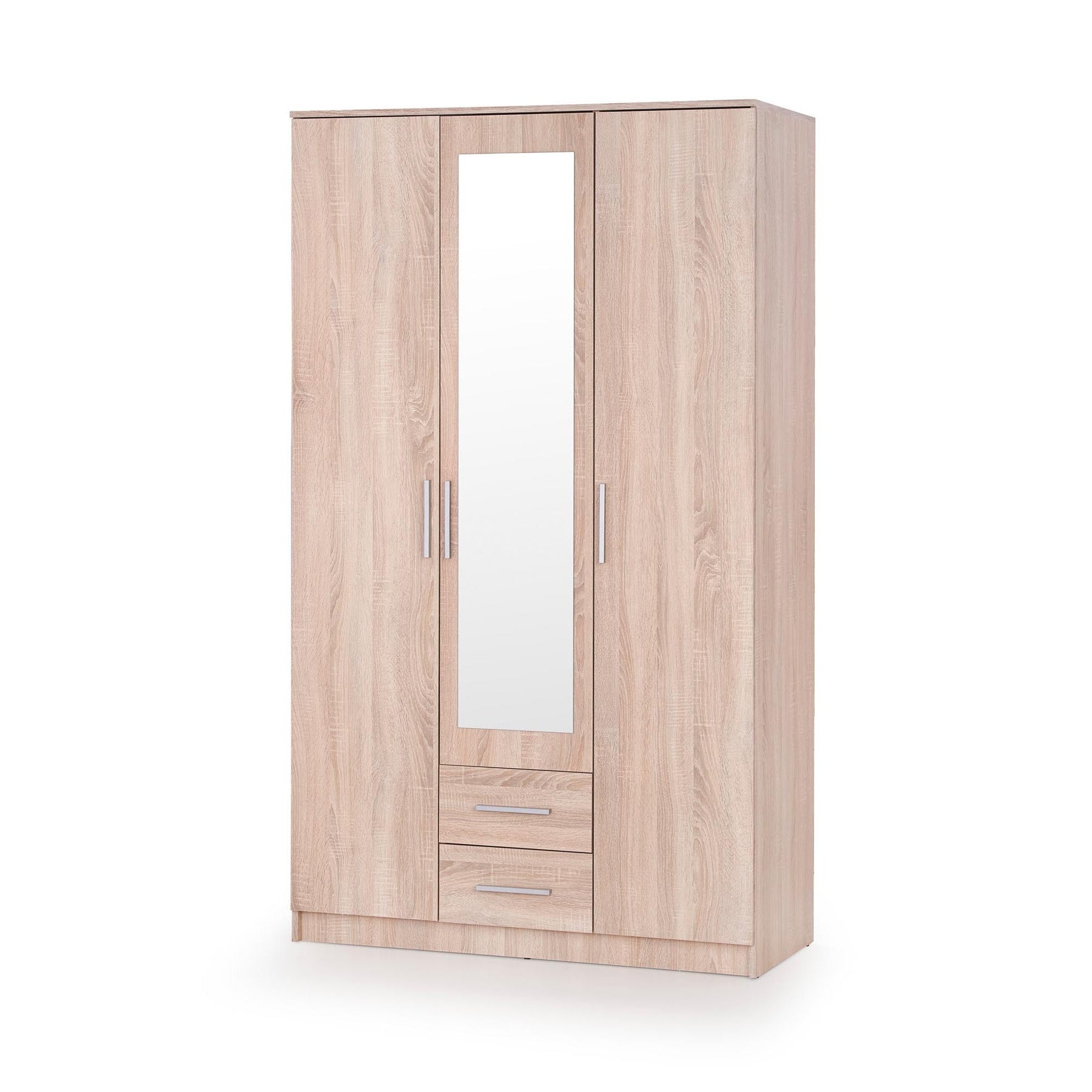 Dulap LIMA S-3, sonoma/oglinda, 120x52x205 cm