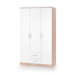 Dulap LIMA S-3, alb/sonoma, 120x52x205 cm