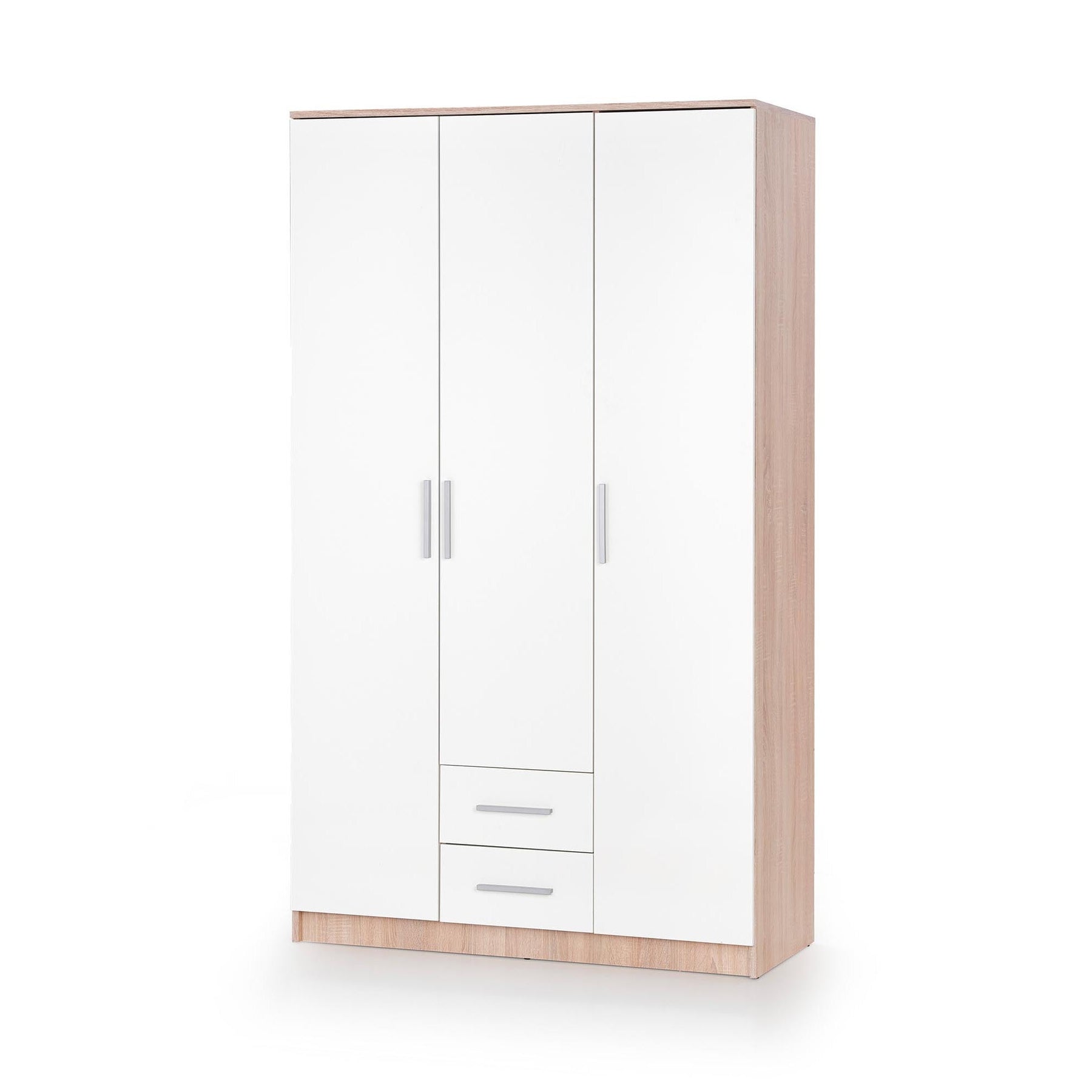 Dulap LIMA S-3, alb/sonoma, 120x52x205 cm