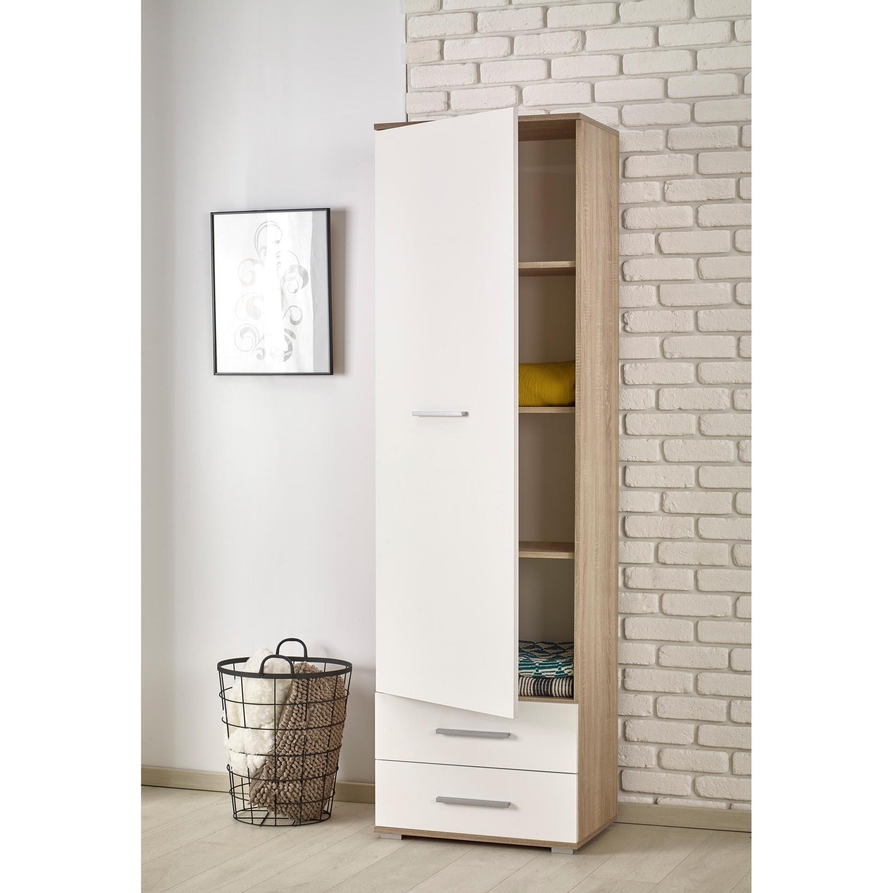 Dulap Lima Reg1, alb/sonoma, 200x40x60 cm