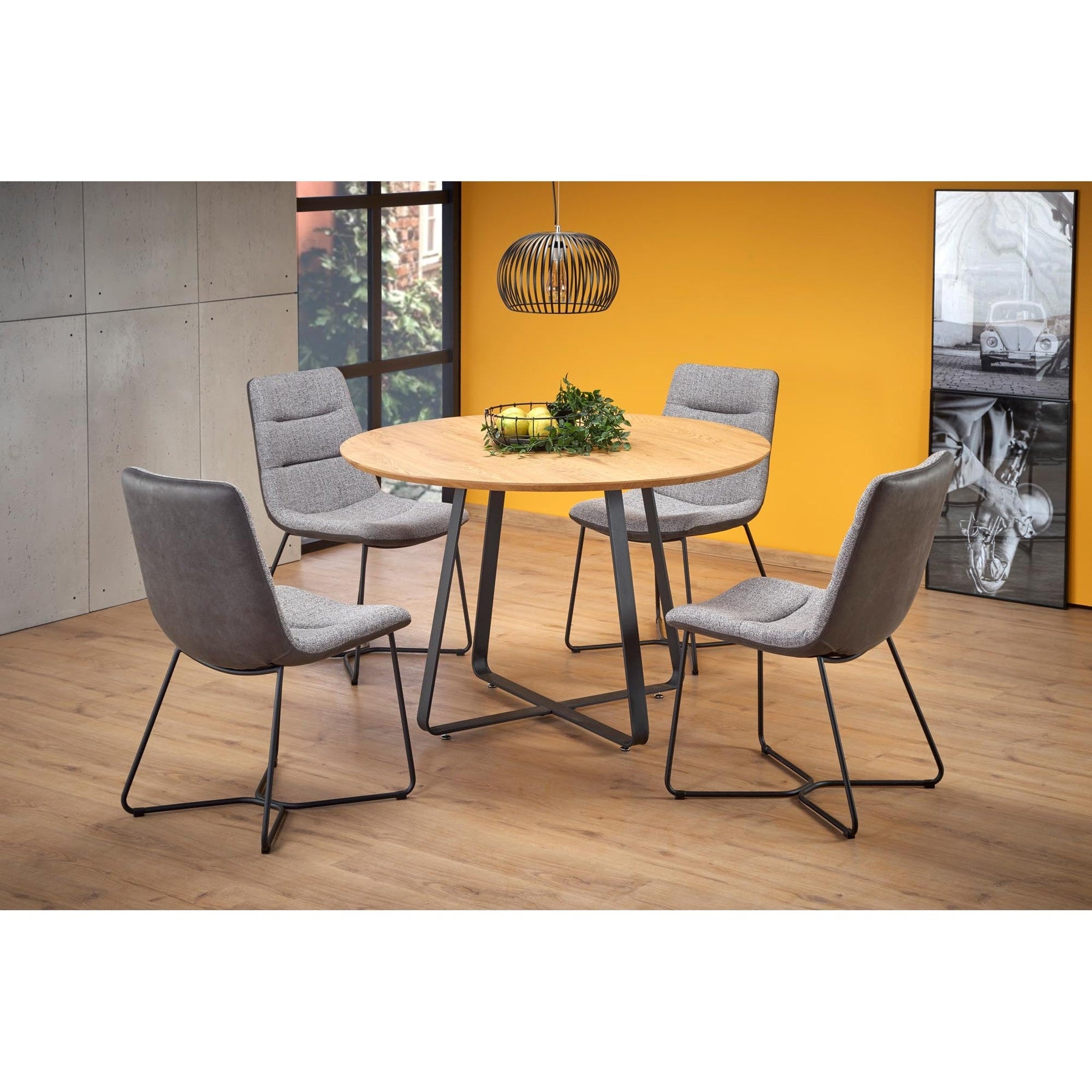 Masuta cafea LOOPER, stejar auriu/negru, 120X78X56 CM