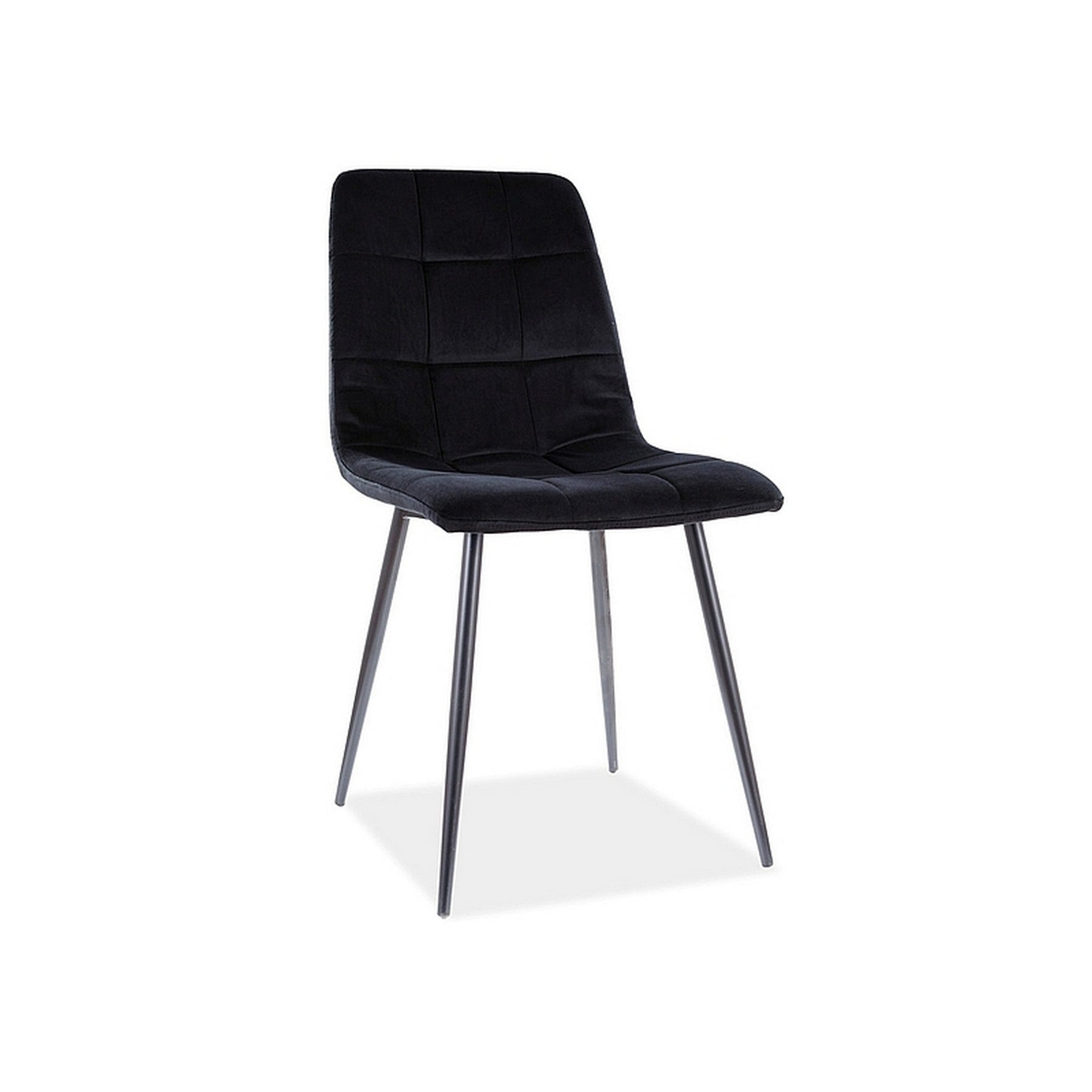 Scaun tapitat cu catifea mata MILA, negru, 45x41x86 cm