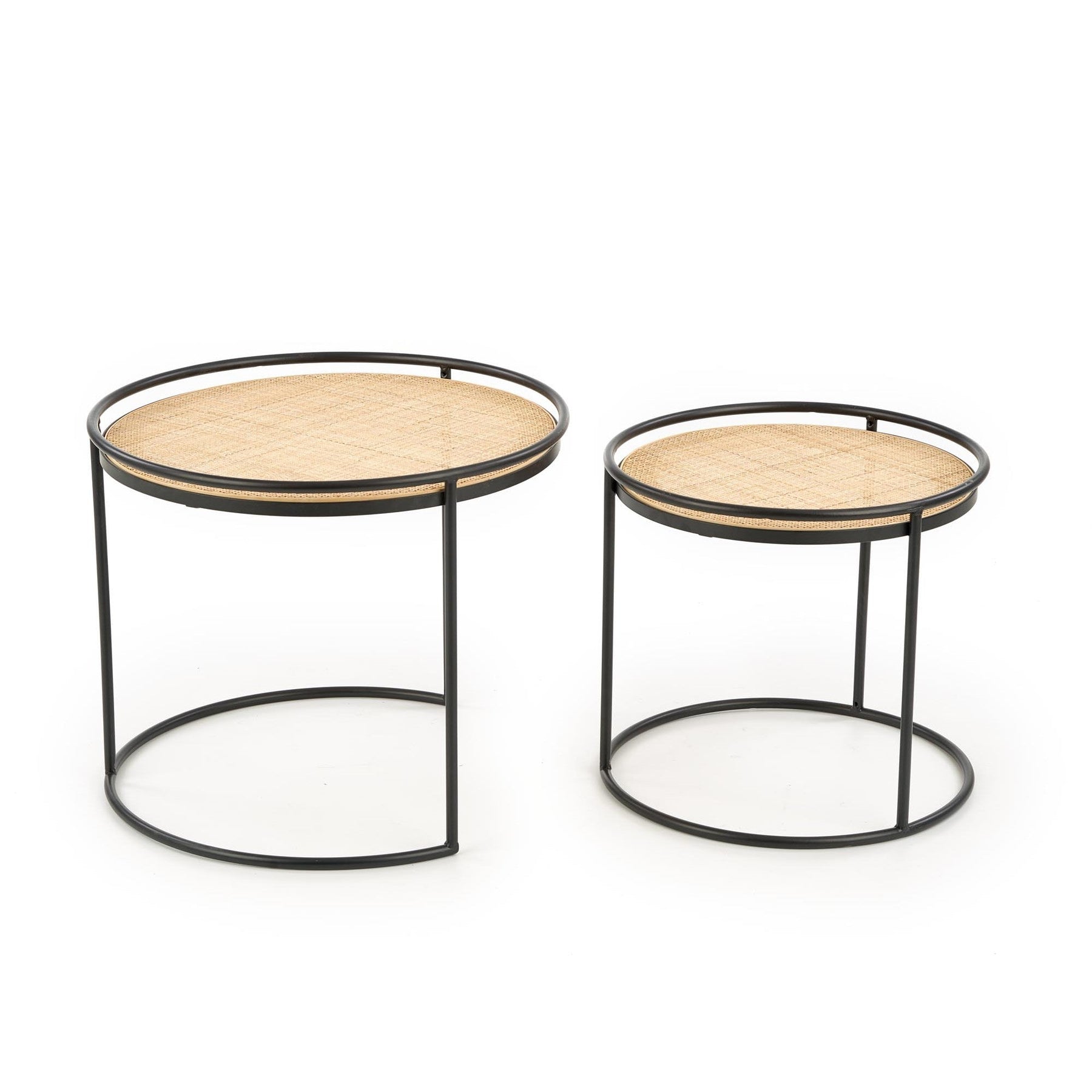 Set 2 masute de cafea MANADO negru/natural