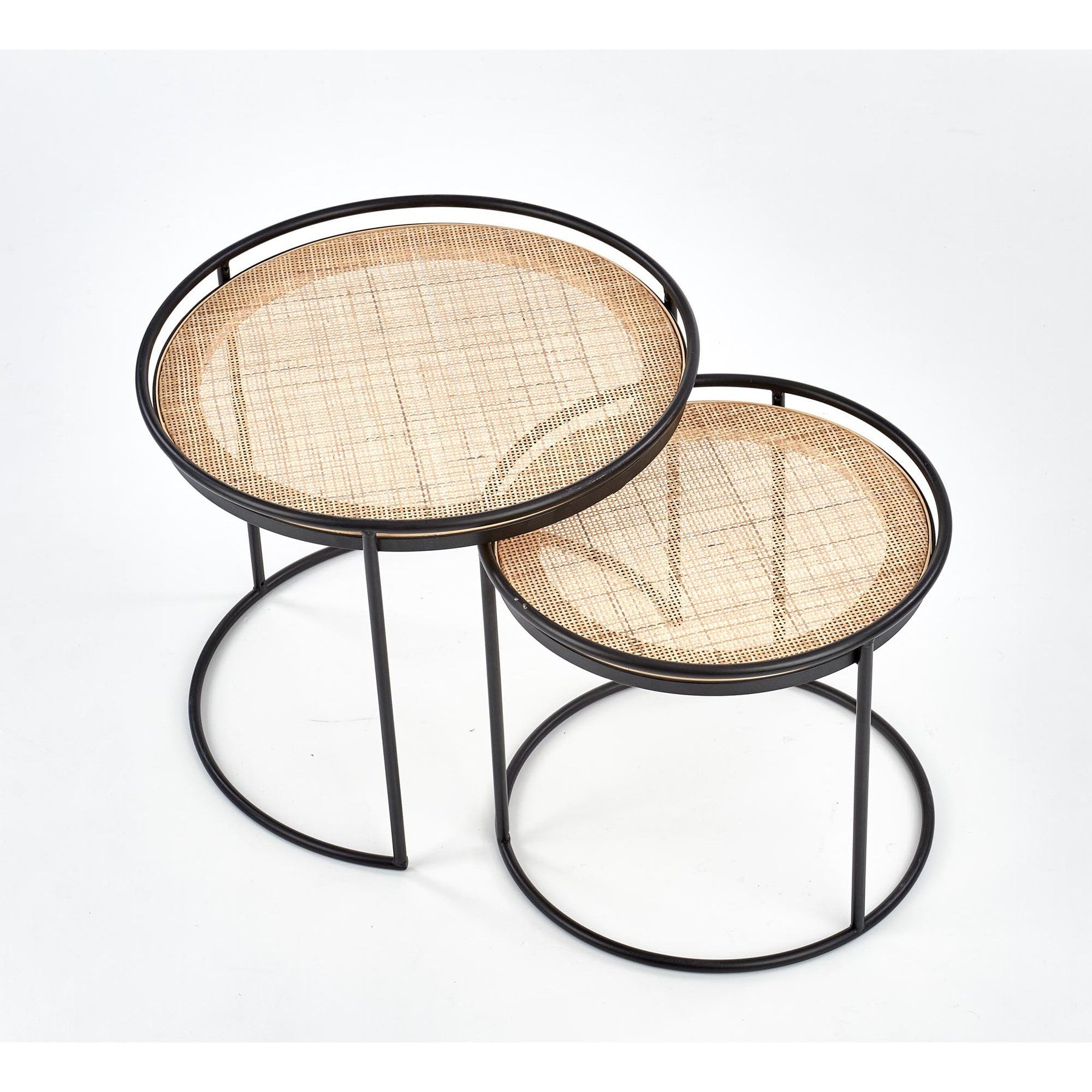 Set 2 masute de cafea MANADO negru/natural