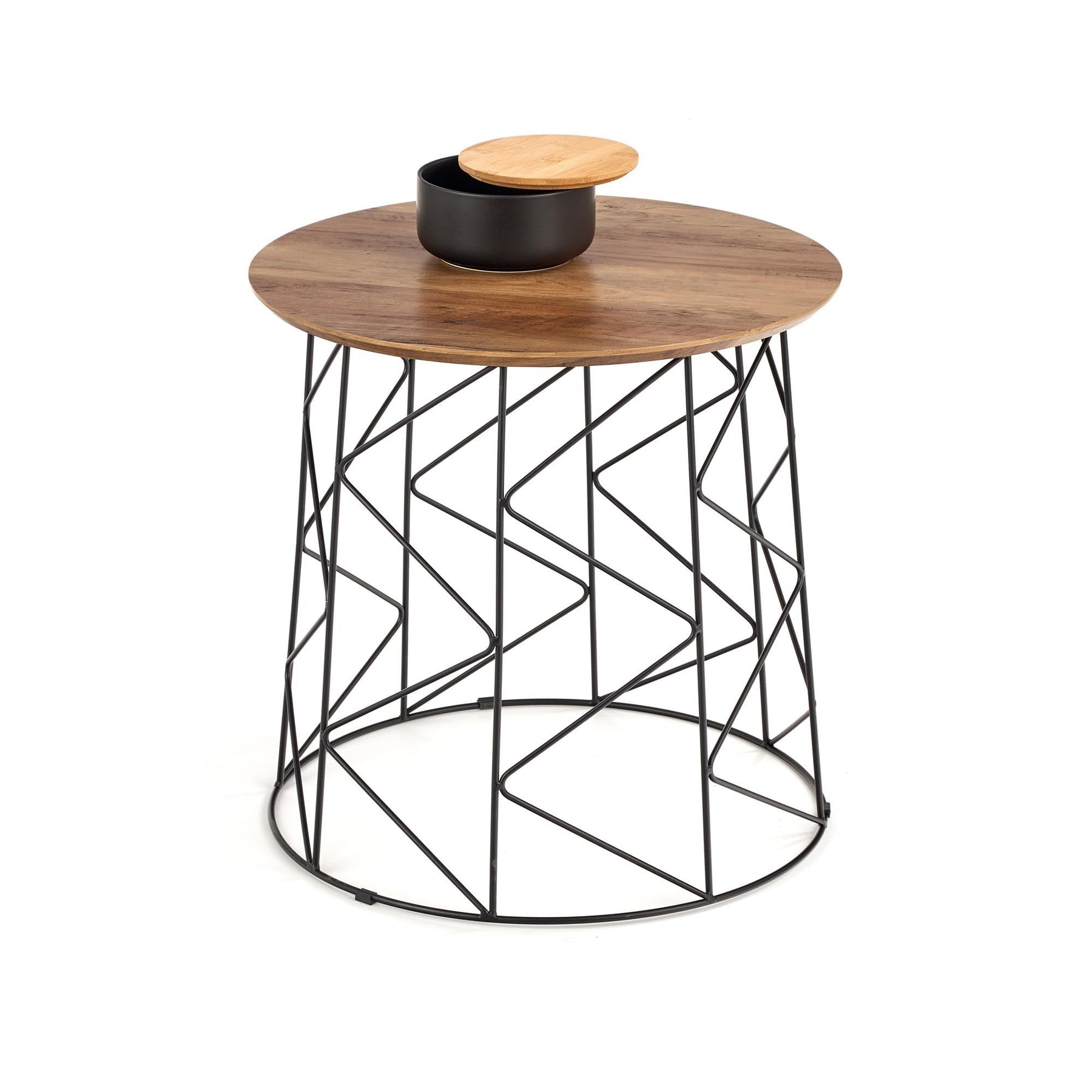 Masuta de cafea MUSAKA negru/nuc, 50x50 cm